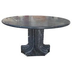 Mid-Century Modern Carlo Scarpa Italian "Argo" Marquina Marble Table, 1970s