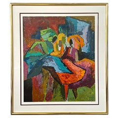 Serigrafia astratta "Carnival Fever", opera d'arte moderna di metà secolo