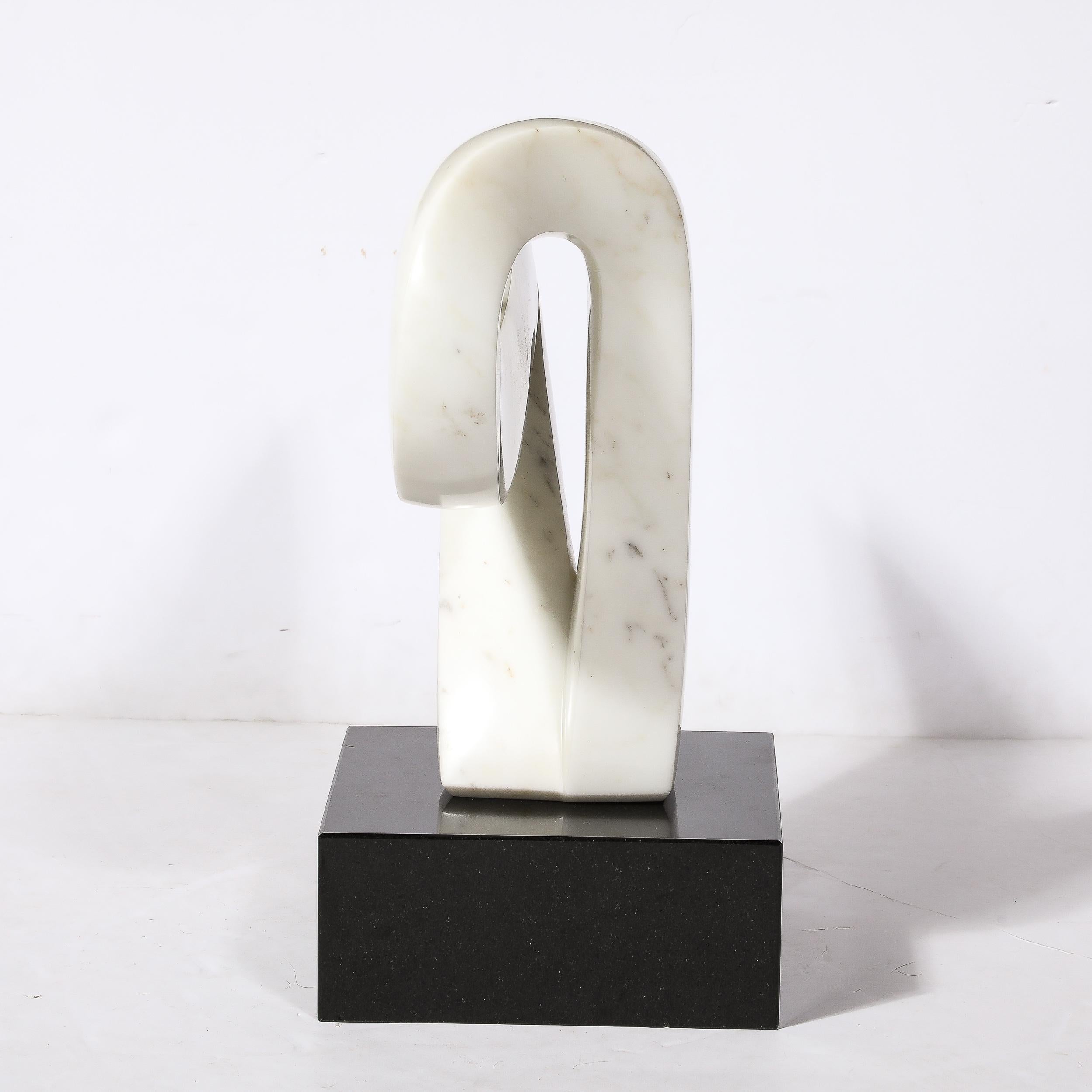 Late 20th Century Mid-Century Modern Carrara Marble Abstract Sculpture For Sale