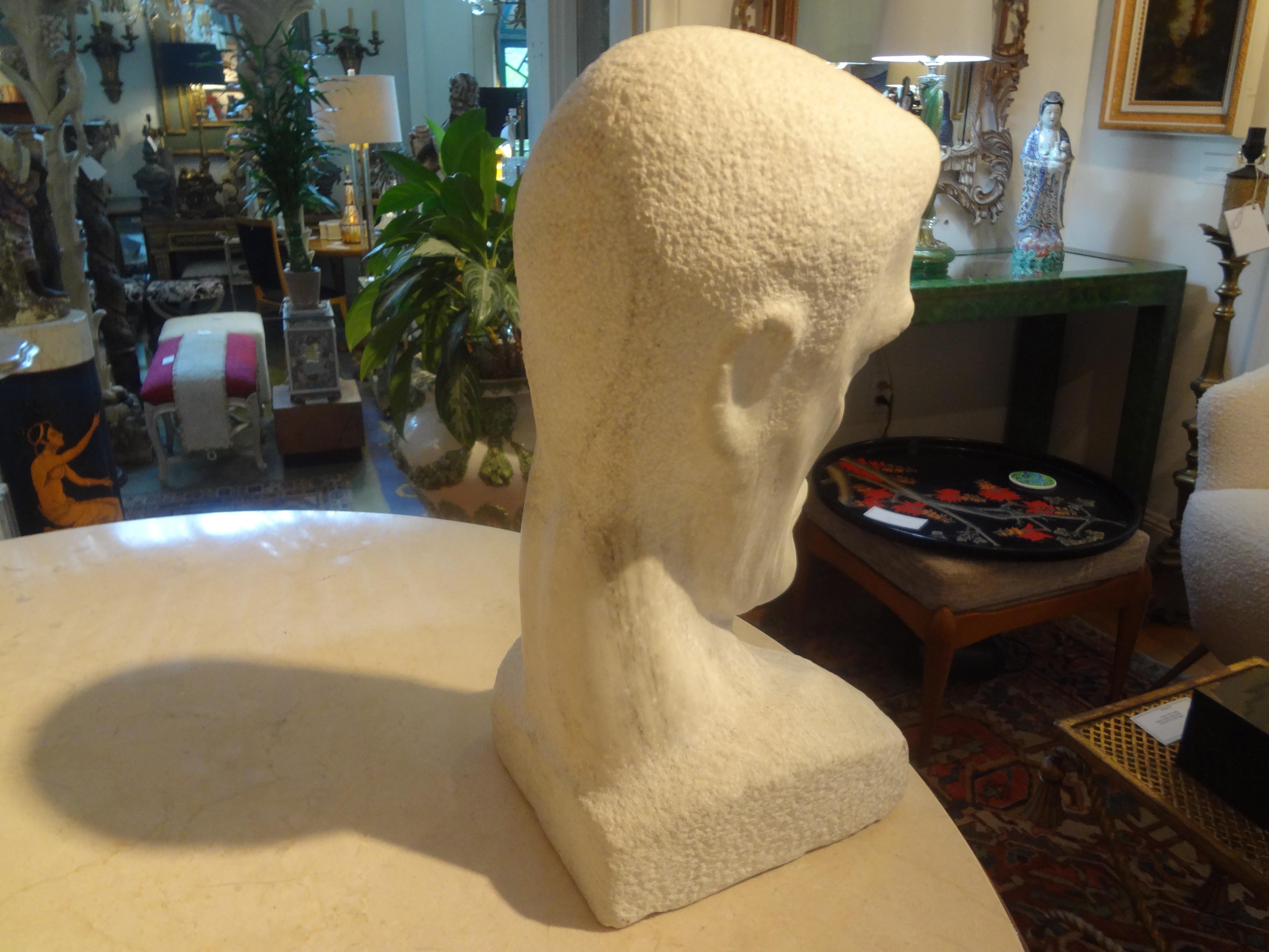 Mid-Century Modern Carrara Marble Bust For Sale 5