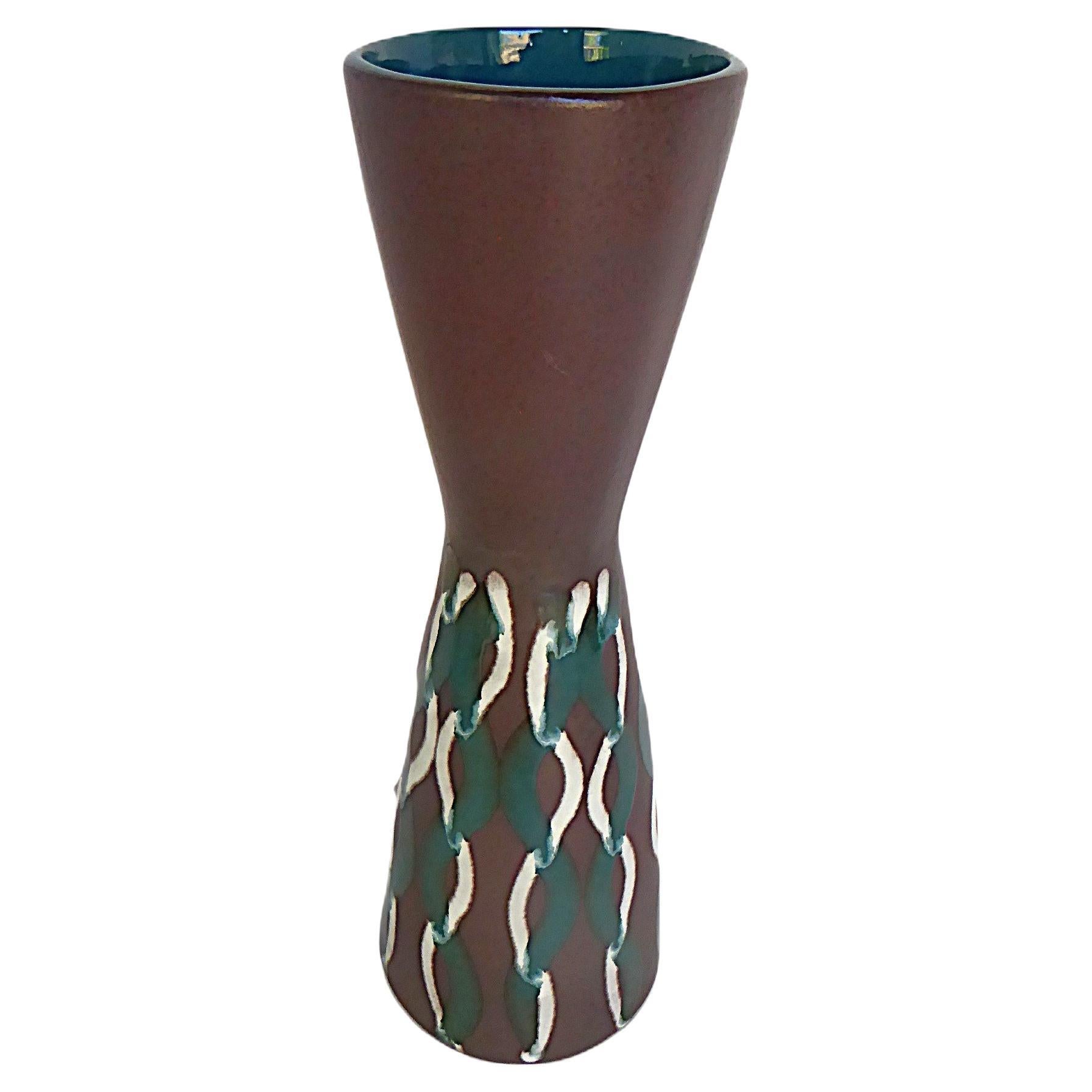 Mid Century Modern Carstens Keramik Schlanke Keramik Vase Deutschland 1960s