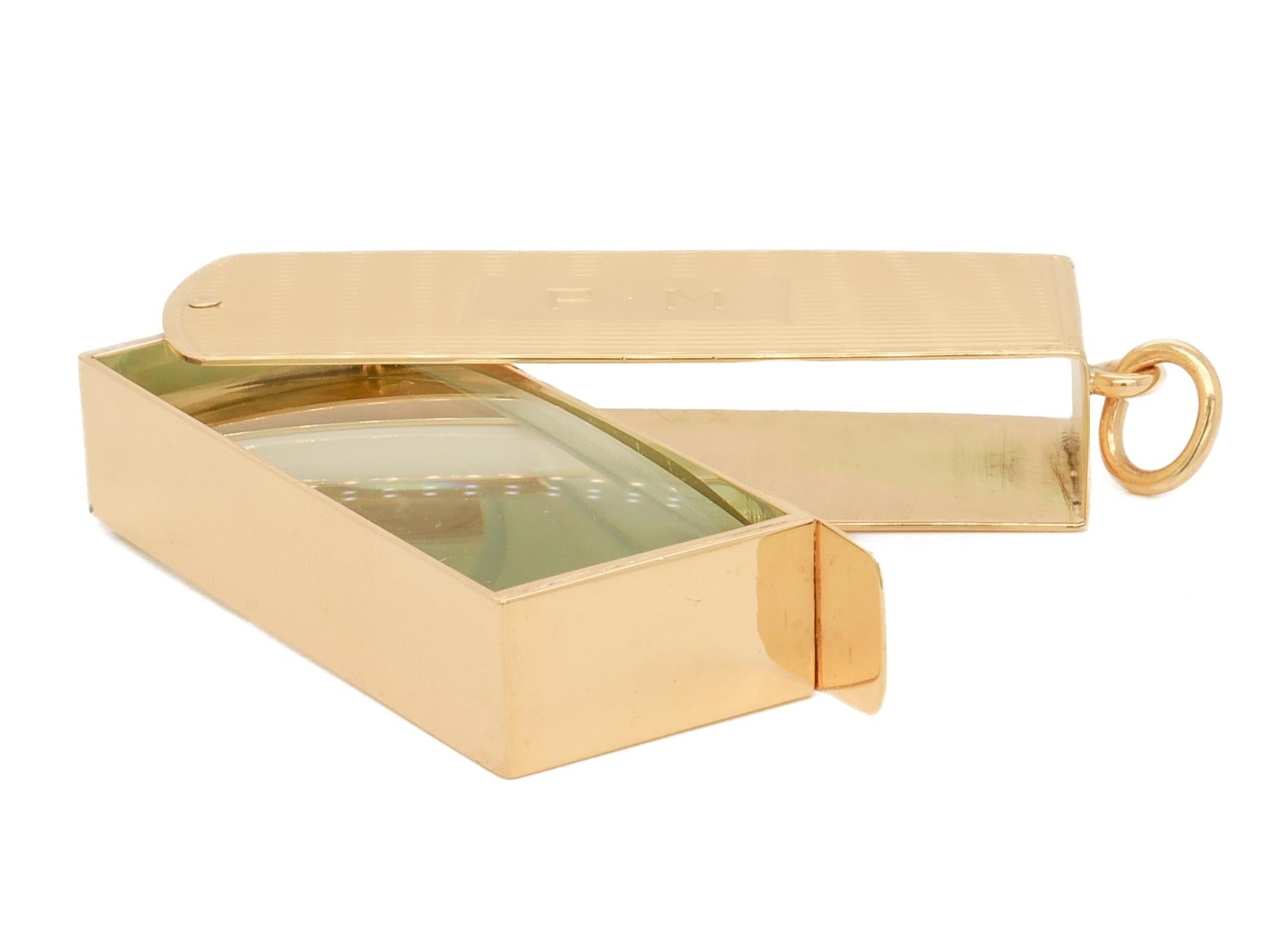 Mid-Century Modern Cartier 14k Gold Klappbares Loupe- oder Vergrößerungsglas, Mid-Century Modern 5