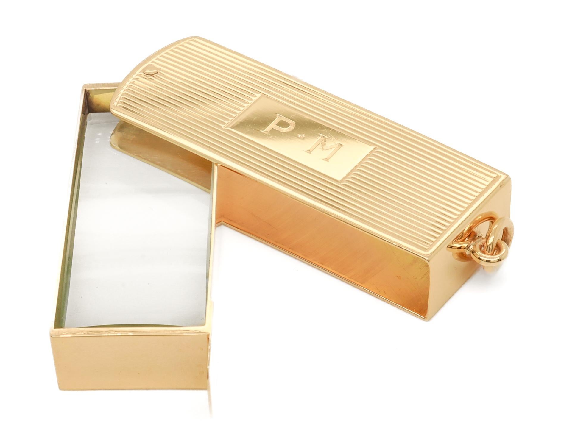 Mid-Century Modern Cartier 14k Gold Klappbares Loupe- oder Vergrößerungsglas, Mid-Century Modern 14