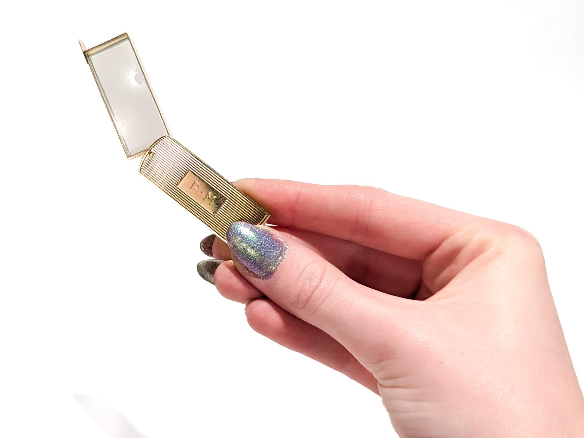 Mid-Century Modern Cartier 14k Gold Klappbares Loupe- oder Vergrößerungsglas, Mid-Century Modern (Moderne)