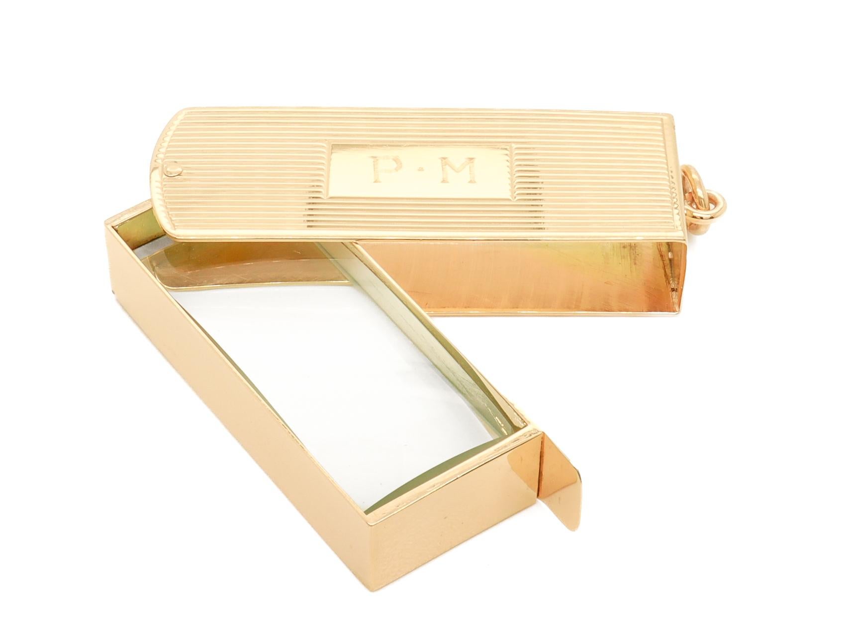 Mid-Century Modern Cartier 14k Gold Klappbares Loupe- oder Vergrößerungsglas, Mid-Century Modern für Damen oder Herren