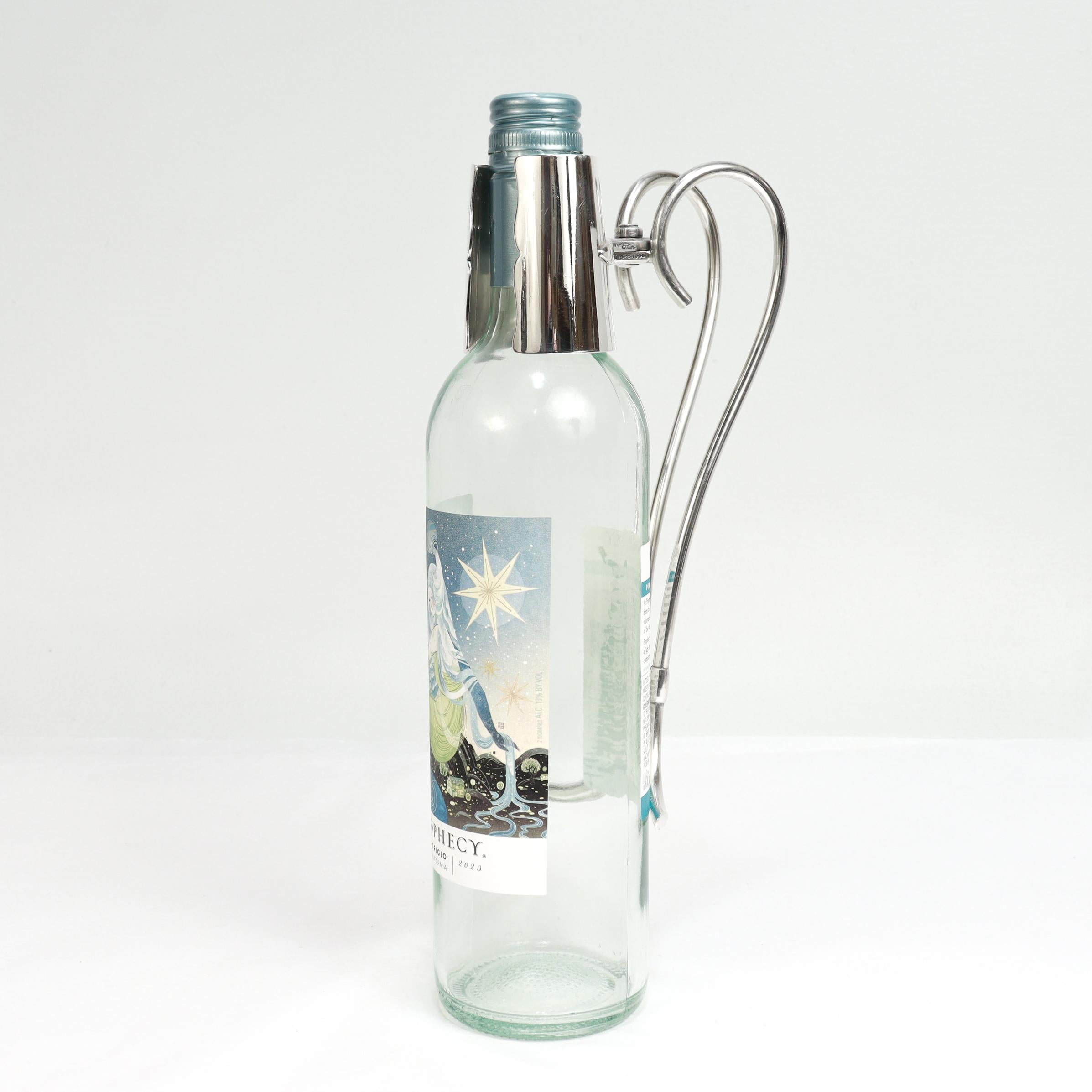 Unknown Mid-Century Modern Cartier Sterling Silver Wine Bottle Holder For Sale