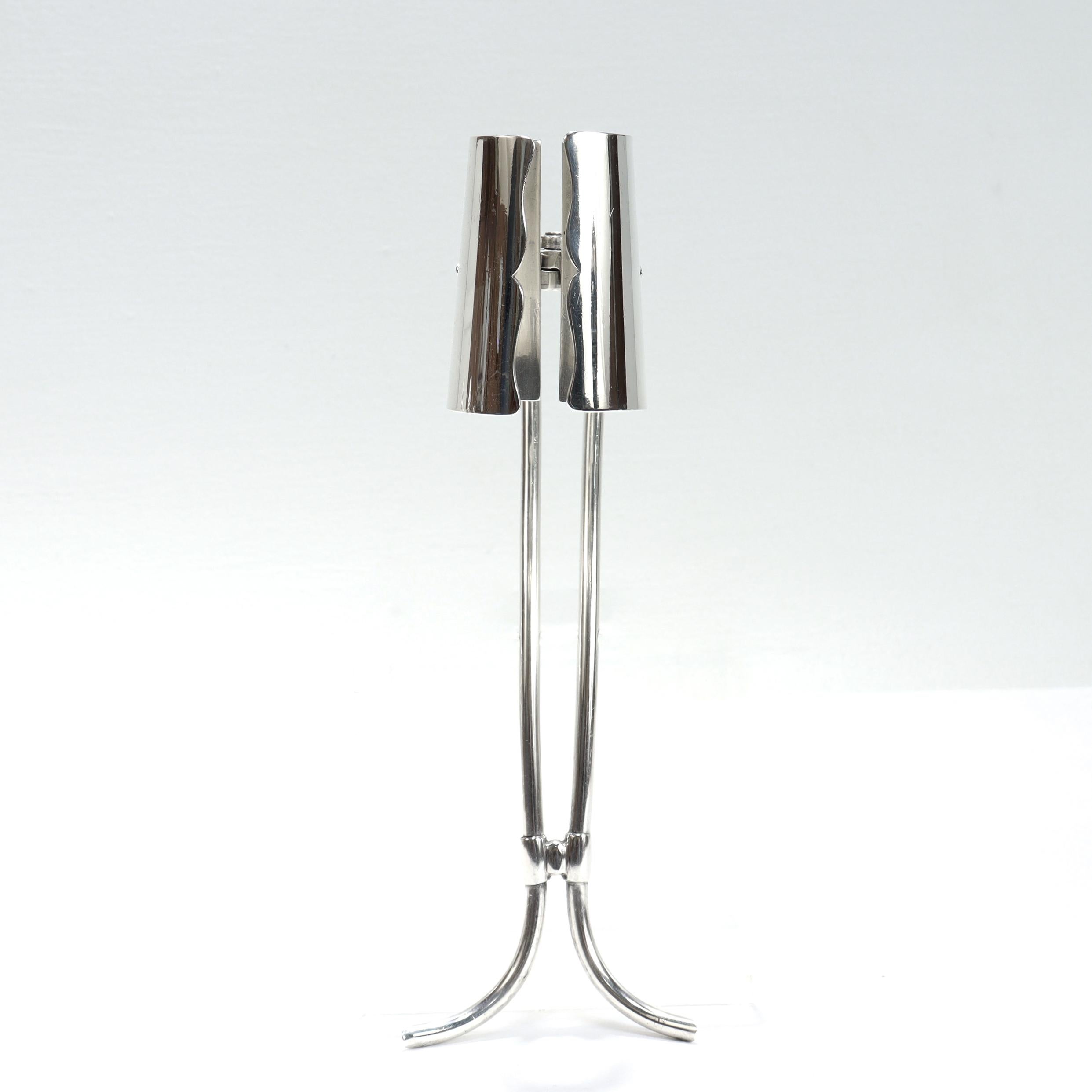 Mid-Century Modern Cartier Sterling Silver Wine Bottle Holder For Sale 1