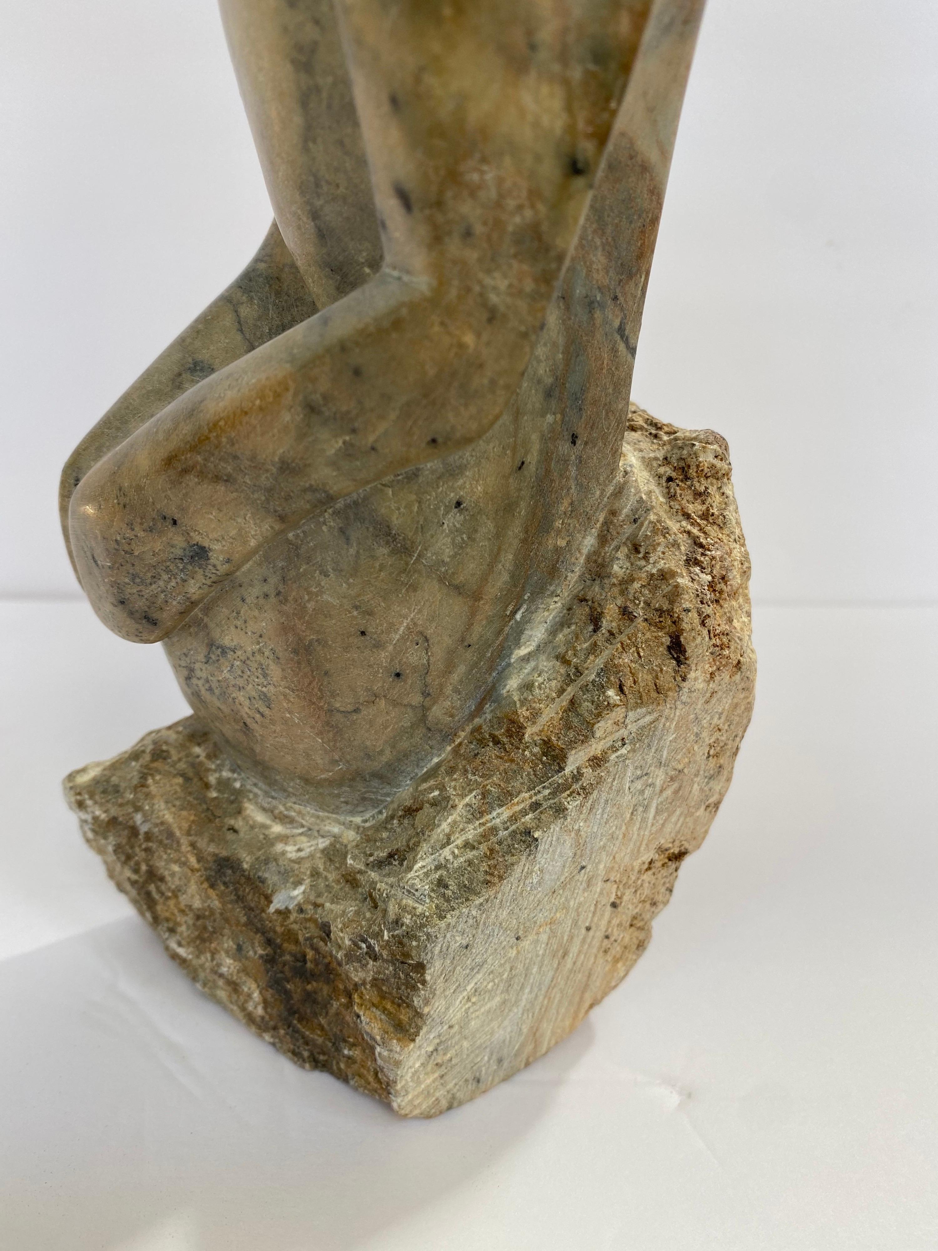 Mid-Century Modern Carved Marble Figural Sculpture For Sale 6