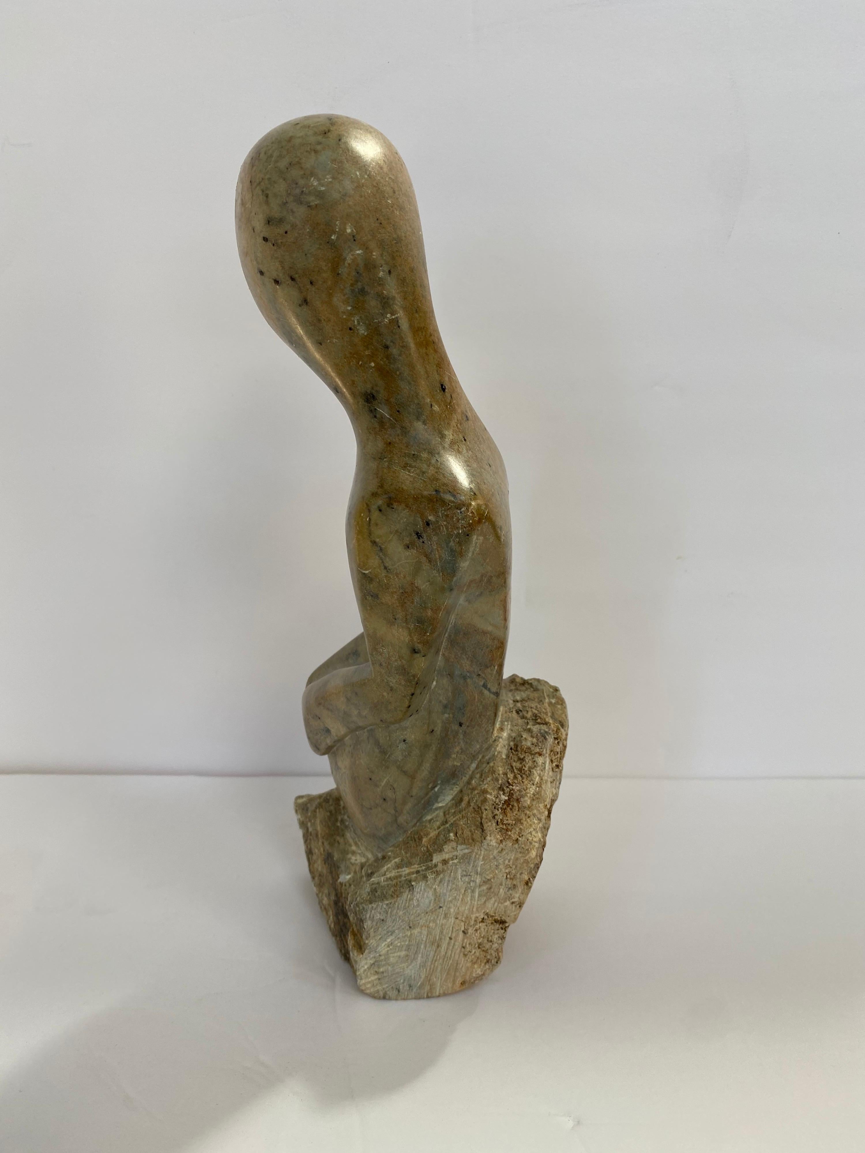 Late 20th Century Mid-Century Modern Carved Marble Figural Sculpture For Sale