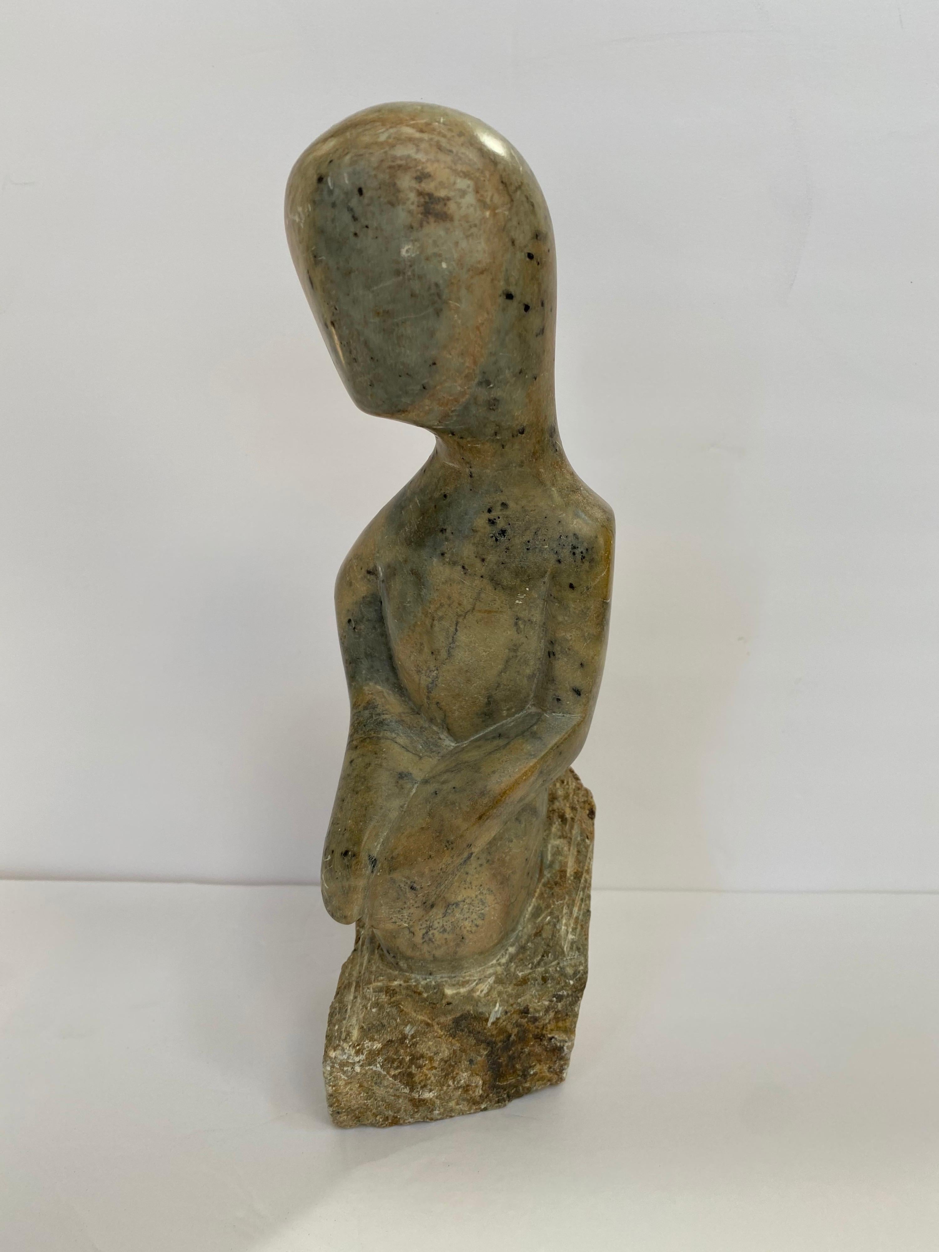 Mid-Century Modern Carved Marble Figural Sculpture For Sale 1