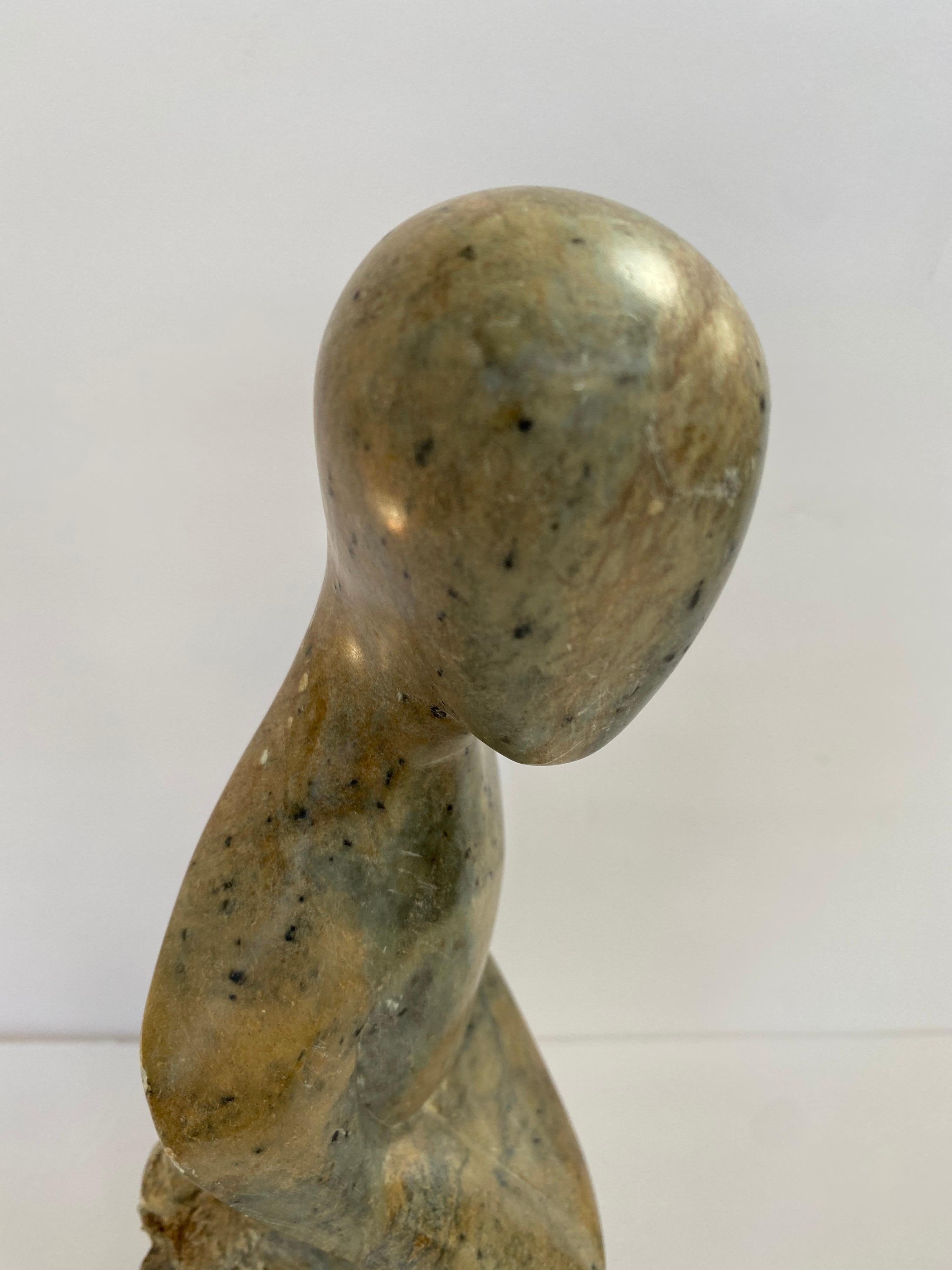 Mid-Century Modern Carved Marble Figural Sculpture For Sale 3