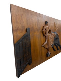 Mid-Century Modern Carved Matador Wall Art