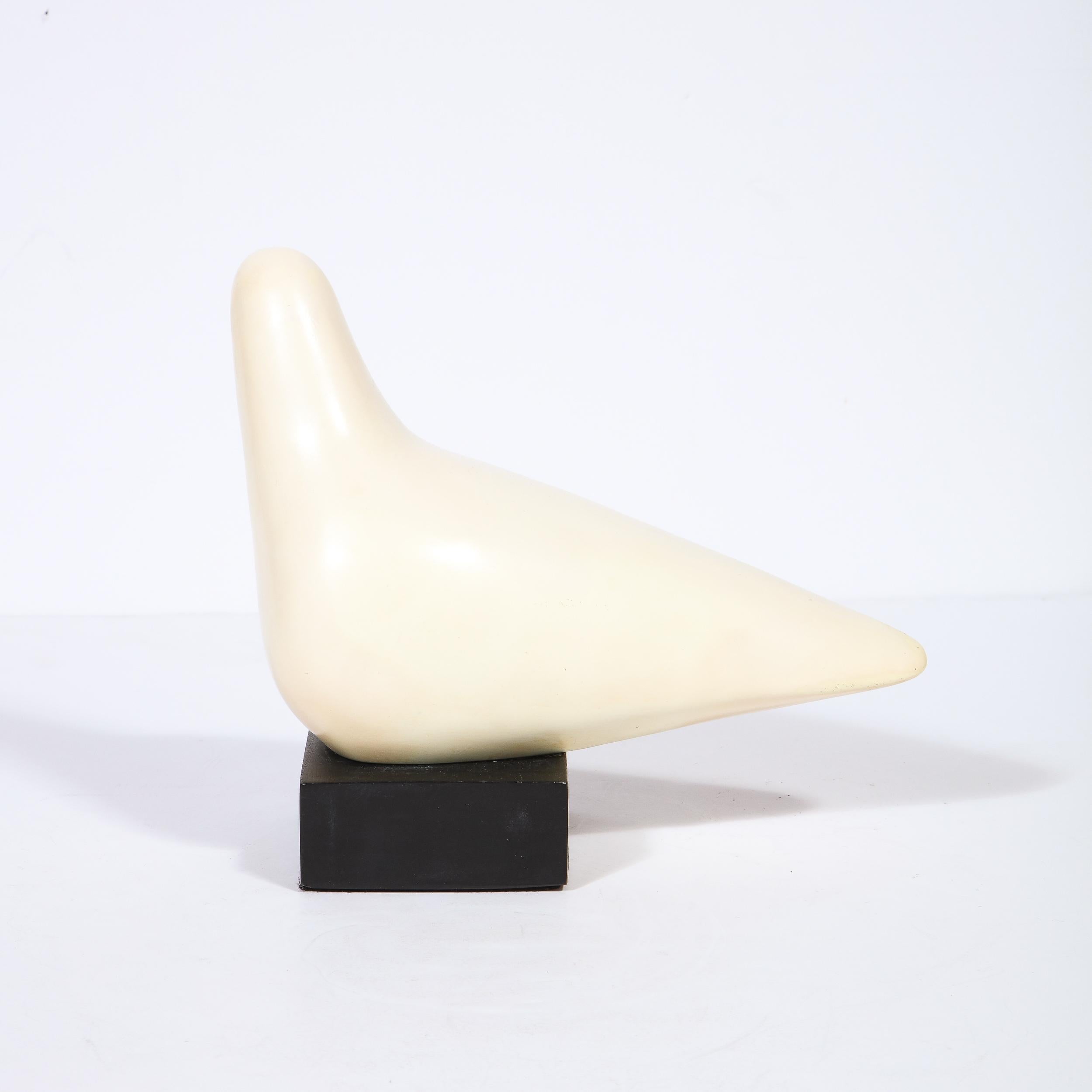 Mid-20th Century Mid-Century Modern Carved Stone Stylized Dove Sculpture Signed by Cleo Hartwig