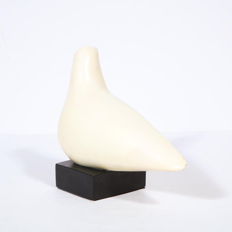 Mid-Century Modern Carved Stone Stylized Dove Sculpture Signed by Cleo Hartwig  1