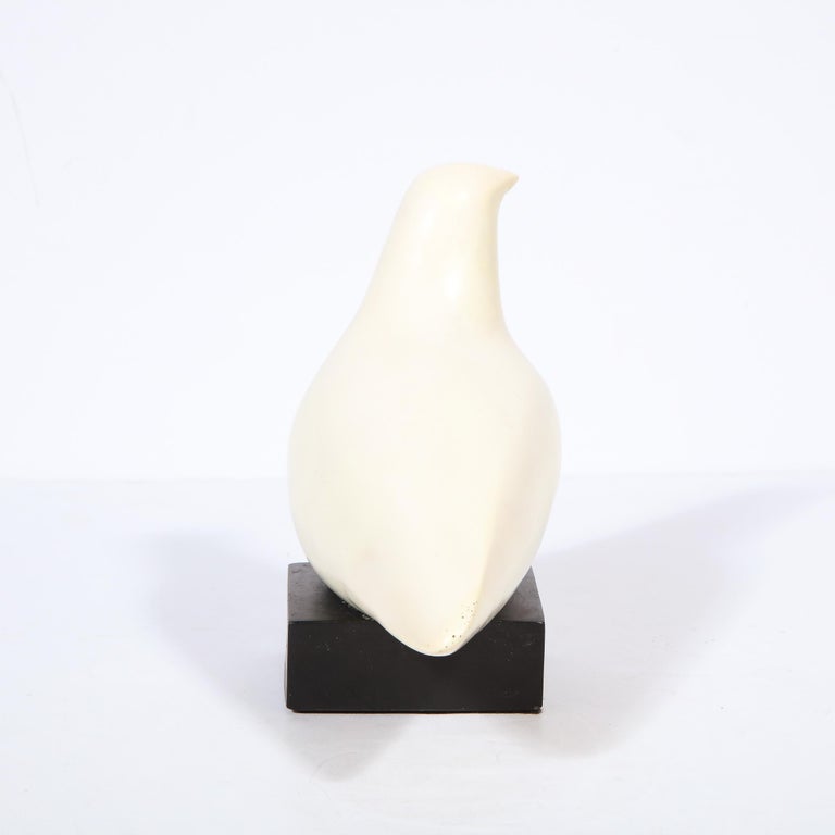 Mid-Century Modern Carved Stone Stylized Dove Sculpture Signed by Cleo Hartwig  4