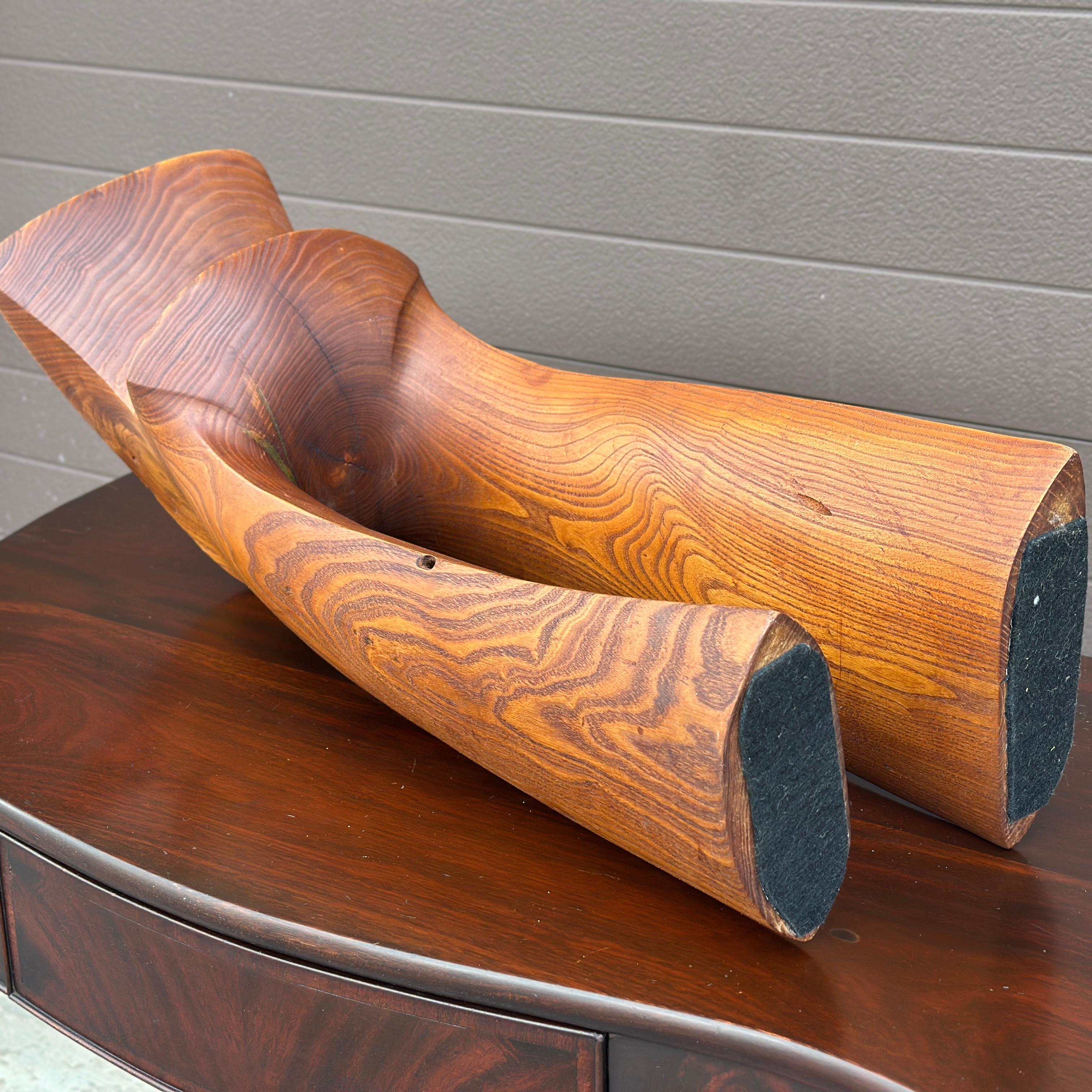 Scultura astratta in legno di wood intagliata in legno di teak della modernità di metà secolo in vendita 5