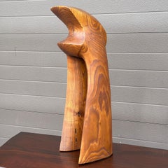 Mid-Century Modern Carved Teak Wood Abstract Wooden Sculpture