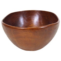 Mid-Century Modern Carved Teak Wood Bowl