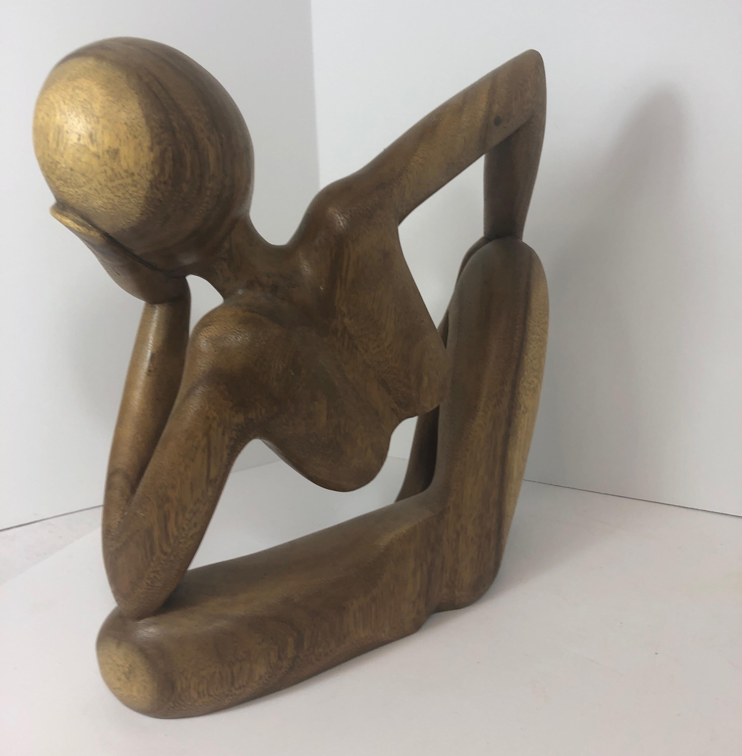 Mid-Century Modern Carved Wood Abstract Sculpture 4