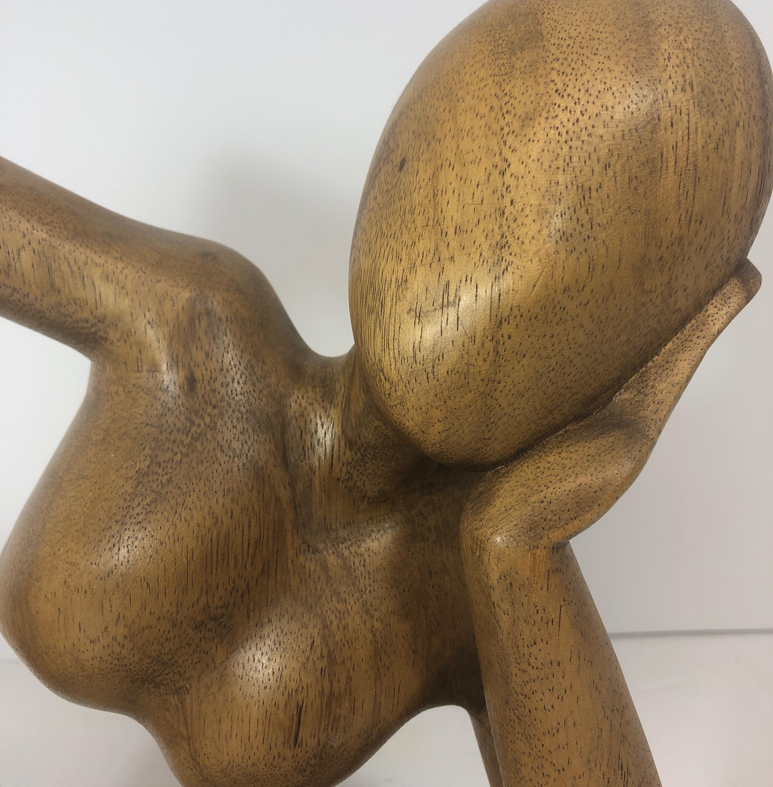 20th Century Mid-Century Modern Carved Wood Abstract Sculpture
