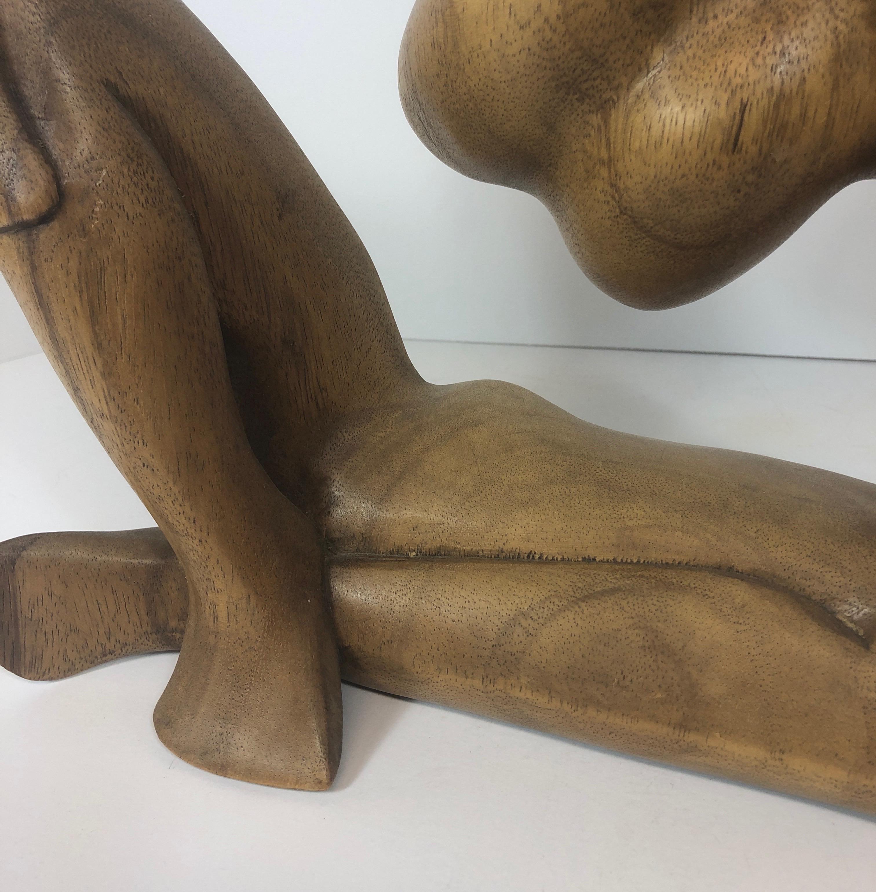 Hardwood Mid-Century Modern Carved Wood Abstract Sculpture