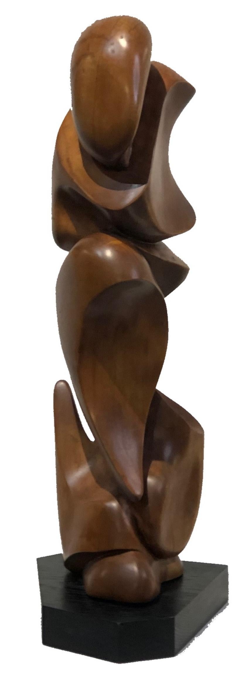 Mid-20th Century Mid-Century Modern Carved Wood Sculpture in manner of Takao Kimura, ca. 1960 For Sale