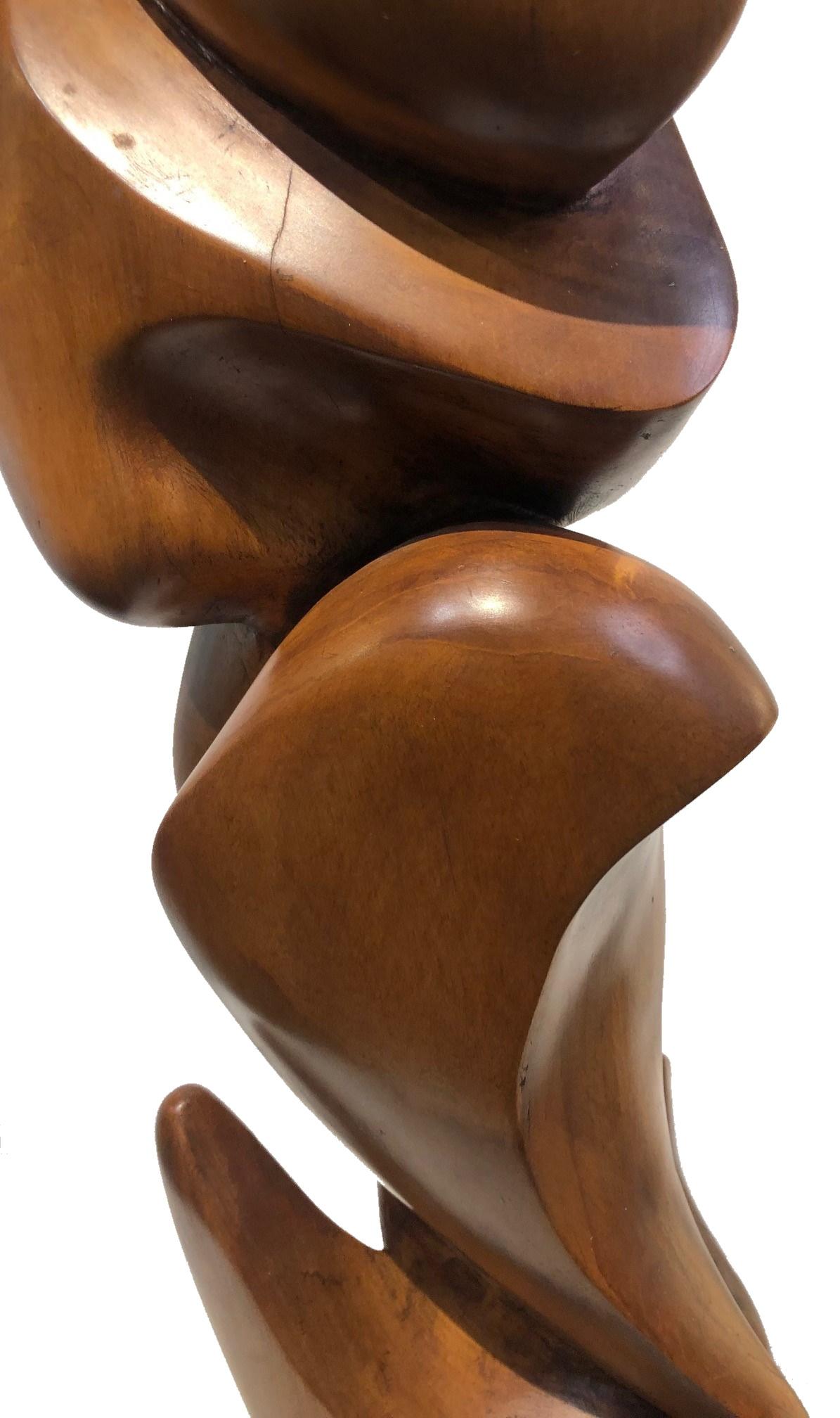 Mid-Century Modern Carved Wood Sculpture in manner of Takao Kimura, ca. 1960 For Sale 2