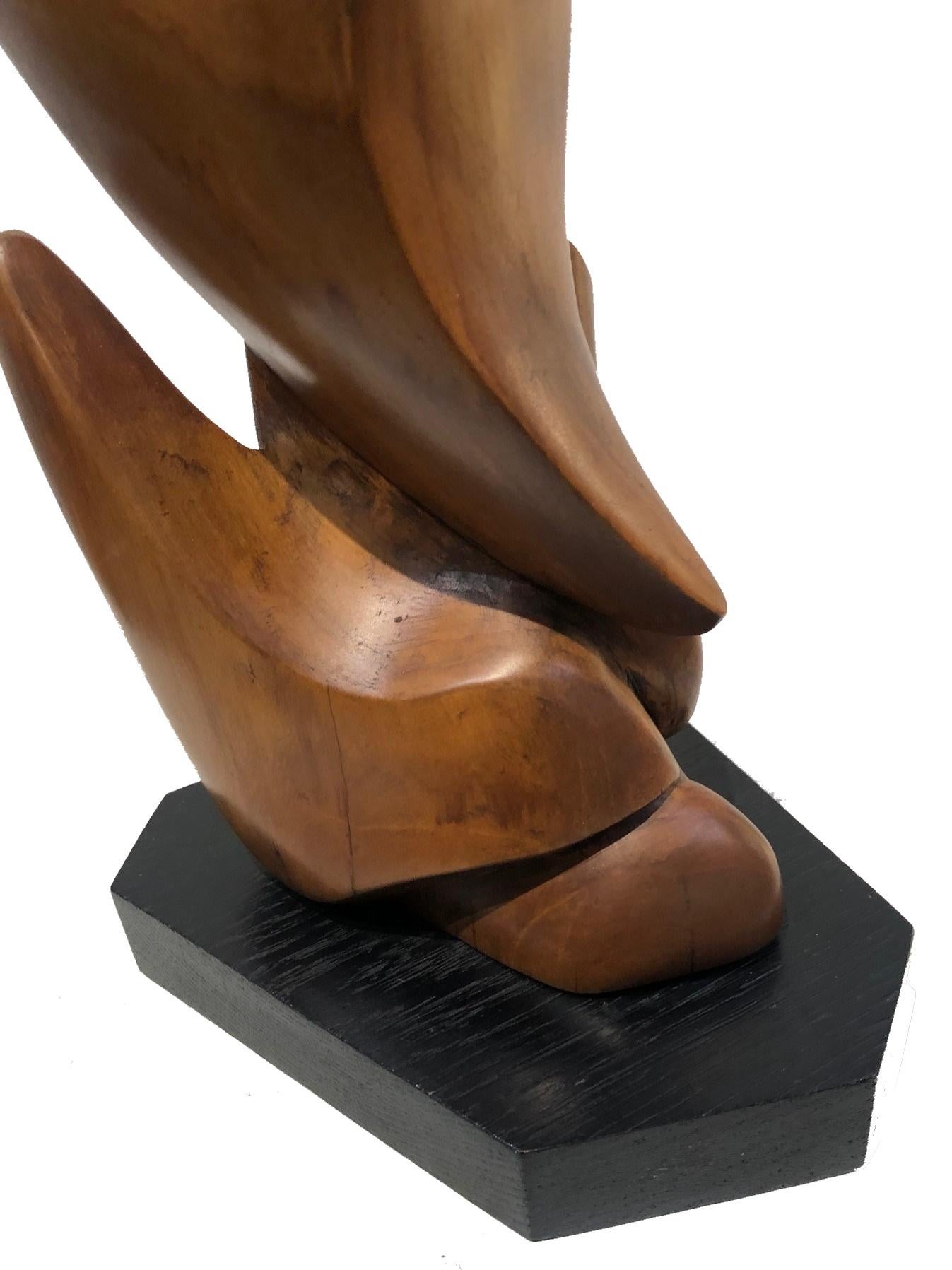 Mid-Century Modern Carved Wood Sculpture in manner of Takao Kimura, ca. 1960 For Sale 3