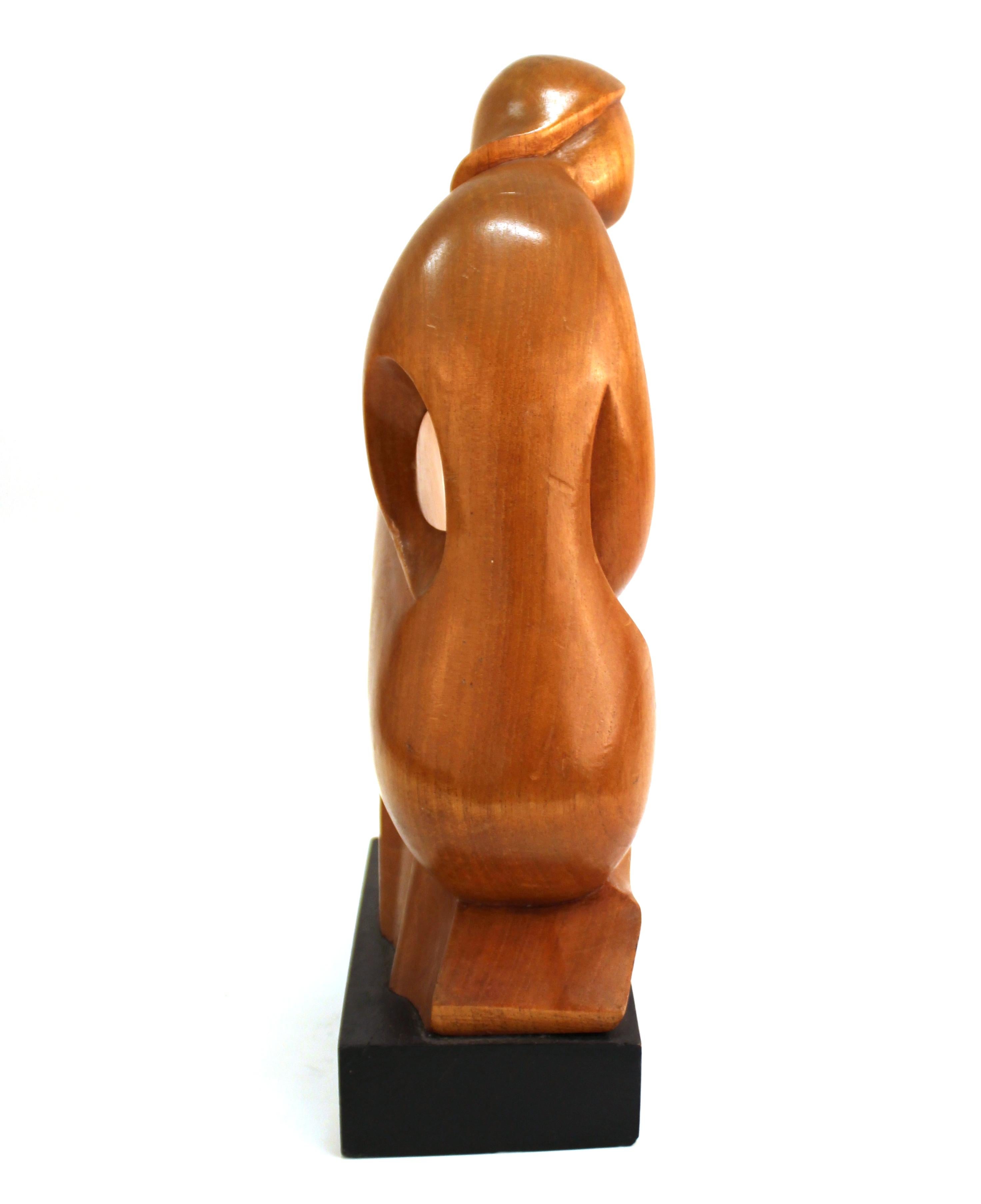 mid century modern wood sculpture