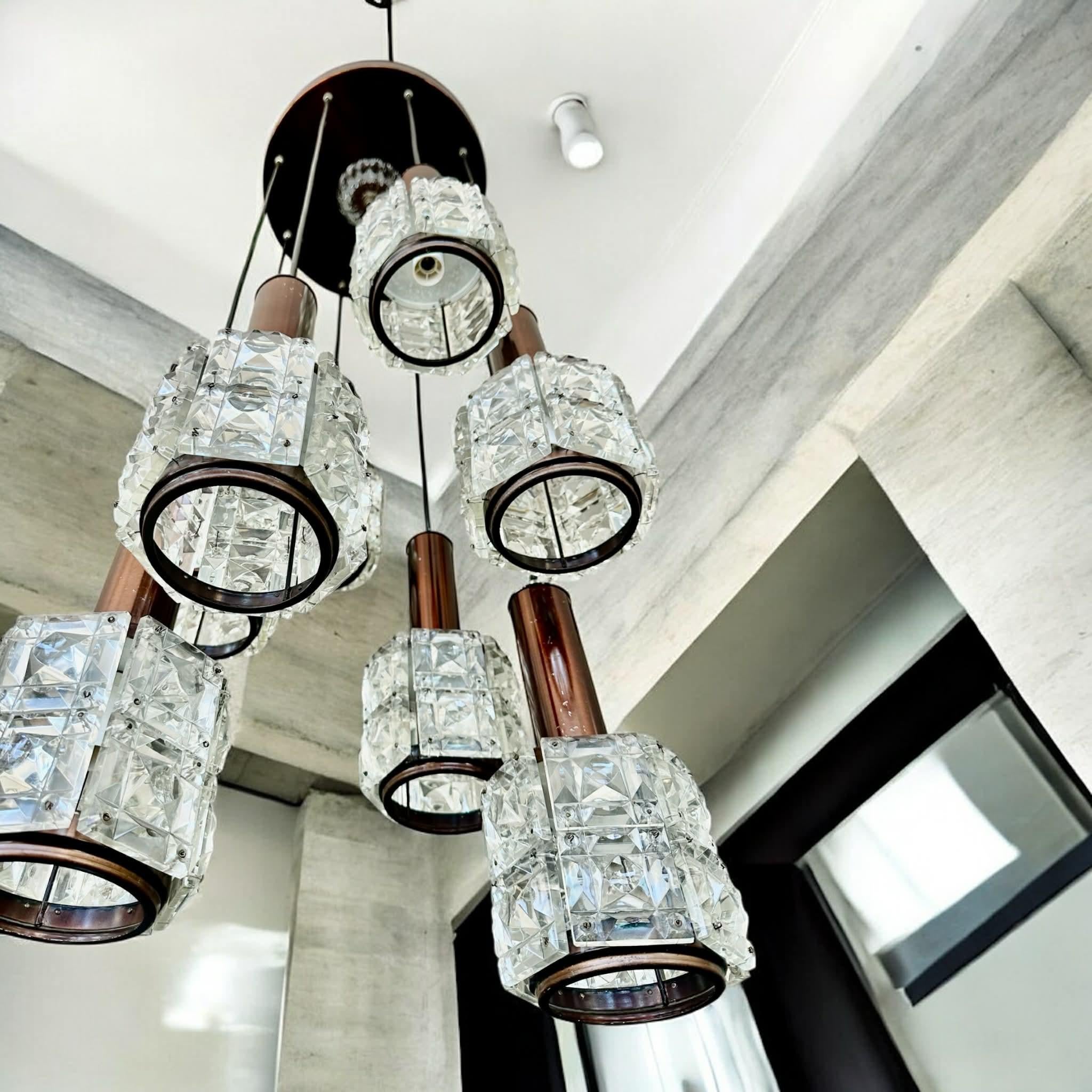 Lampadario a cascata moderno di metà secolo in vendita 4