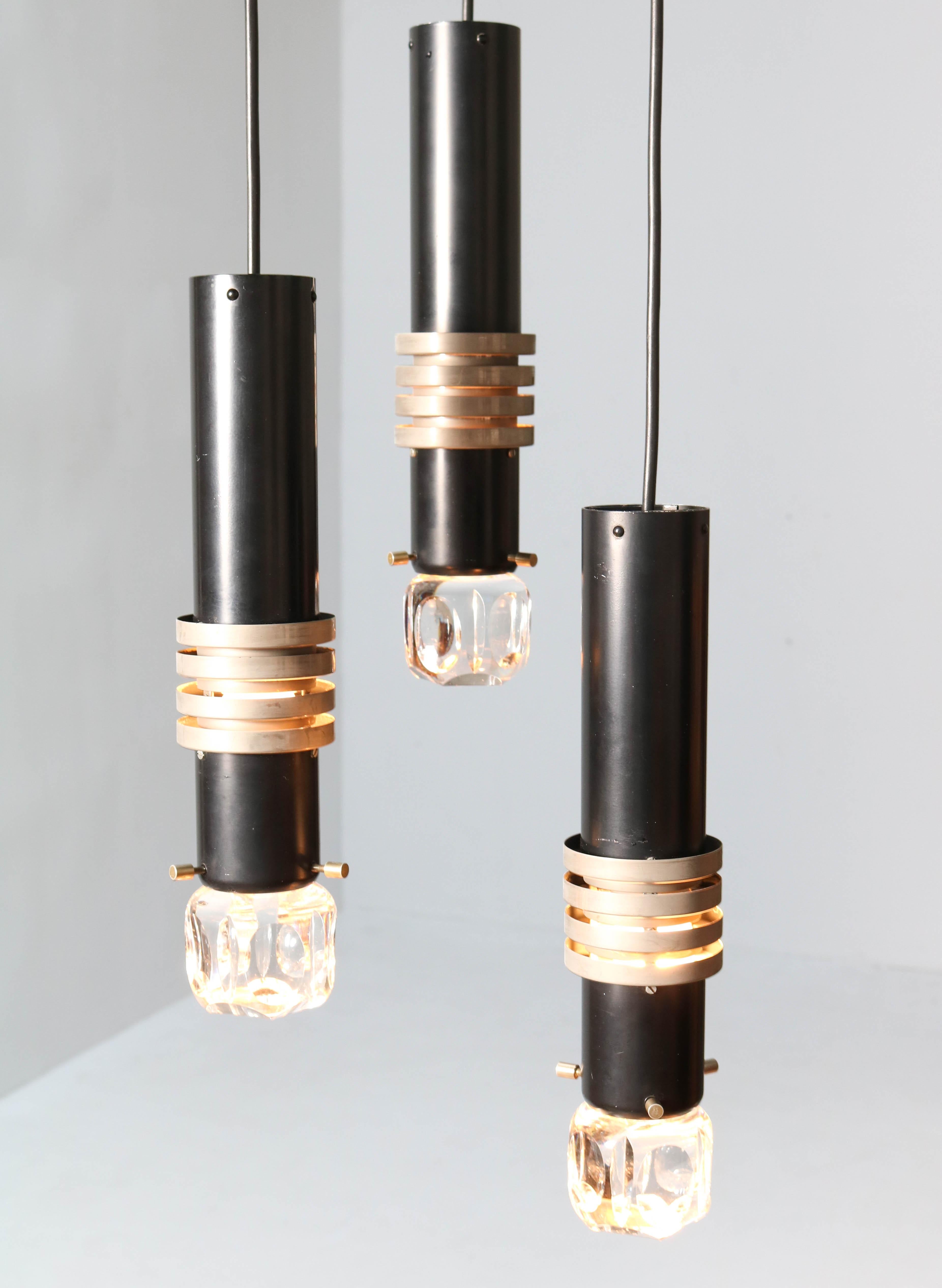 Milieu du XXe siècle Lampe à suspension en cascade de style moderne du milieu du siècle dernier, par Lakro Amstelveen, années 1960 en vente