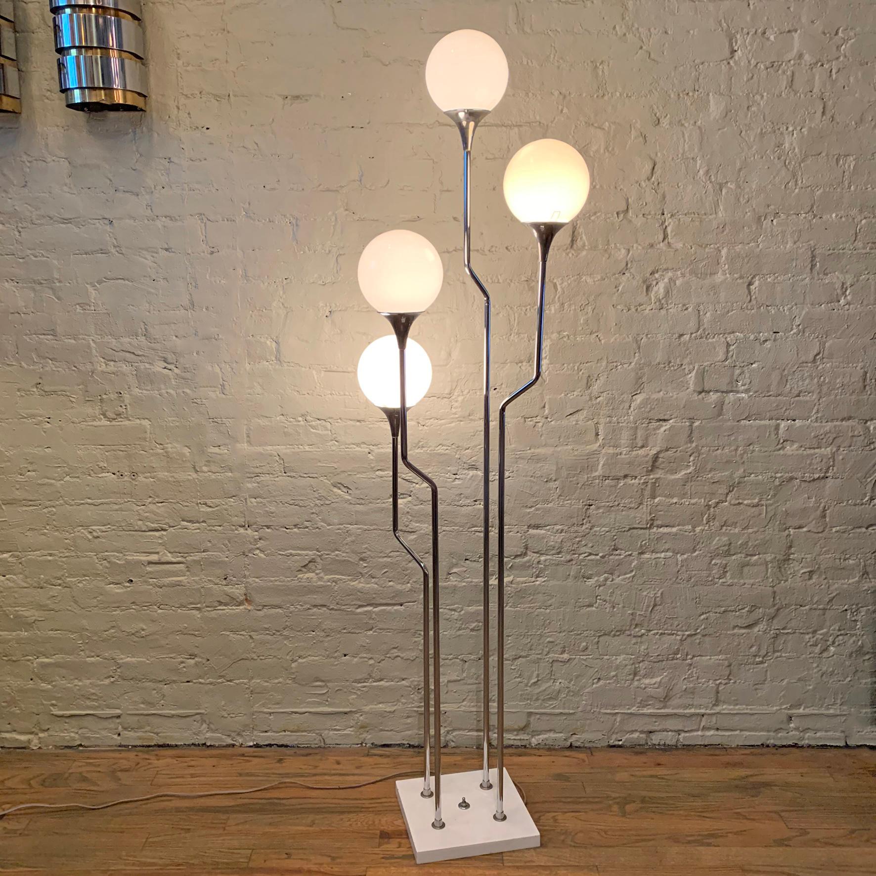 20th Century Mid-Century Modern Cascading Multi-Bulb Chrome Floor Lamp