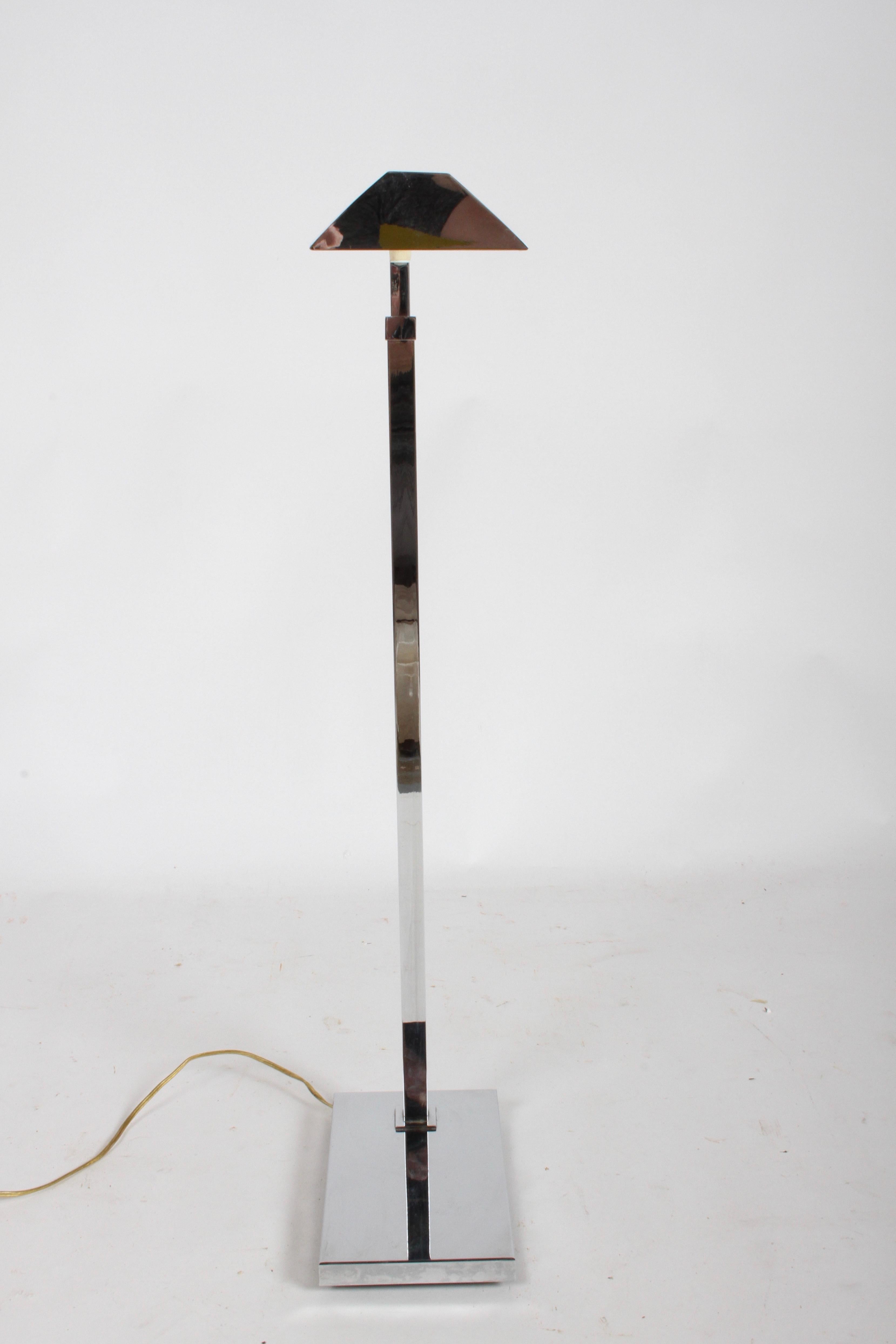Mid-Century Modern Casella Chrome Adjustable Pharmacy Floor Reading Lamp For Sale 5