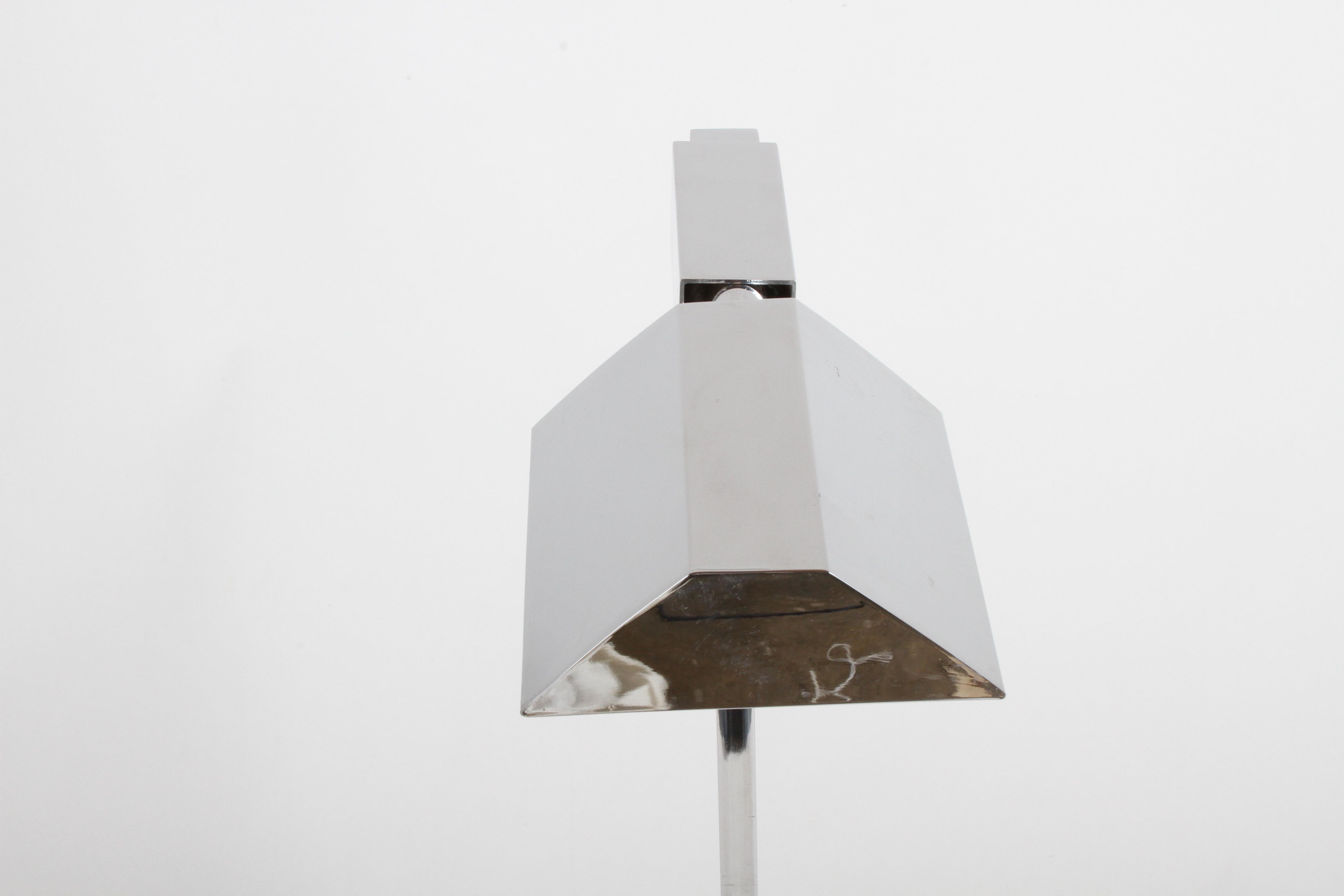 Mid-Century Modern Casella Chrome Adjustable Pharmacy Floor Reading Lamp For Sale 2