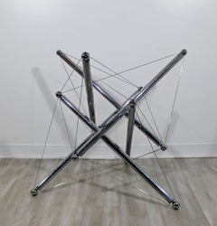 Mid-Century Modern Cassina Sculptural Atomic Chrome Dining Table Base, Italy