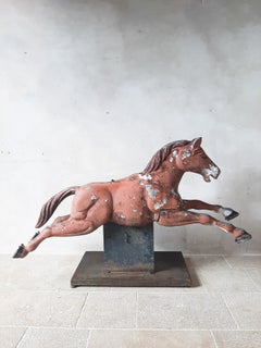 Mid-Century Modern Cast Aluminum Fairground Horse Sculpture