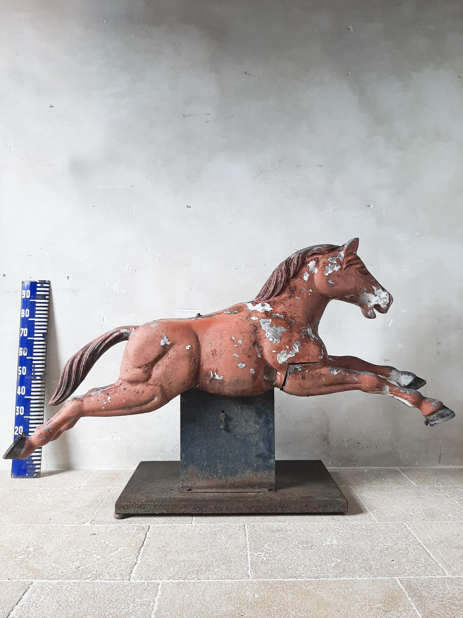 20th Century Mid-Century Modern Cast Aluminum Fairground Horse Sculpture For Sale