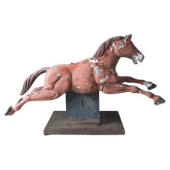 Mid-Century Modern Cast Aluminum Fairground Horse Sculpture