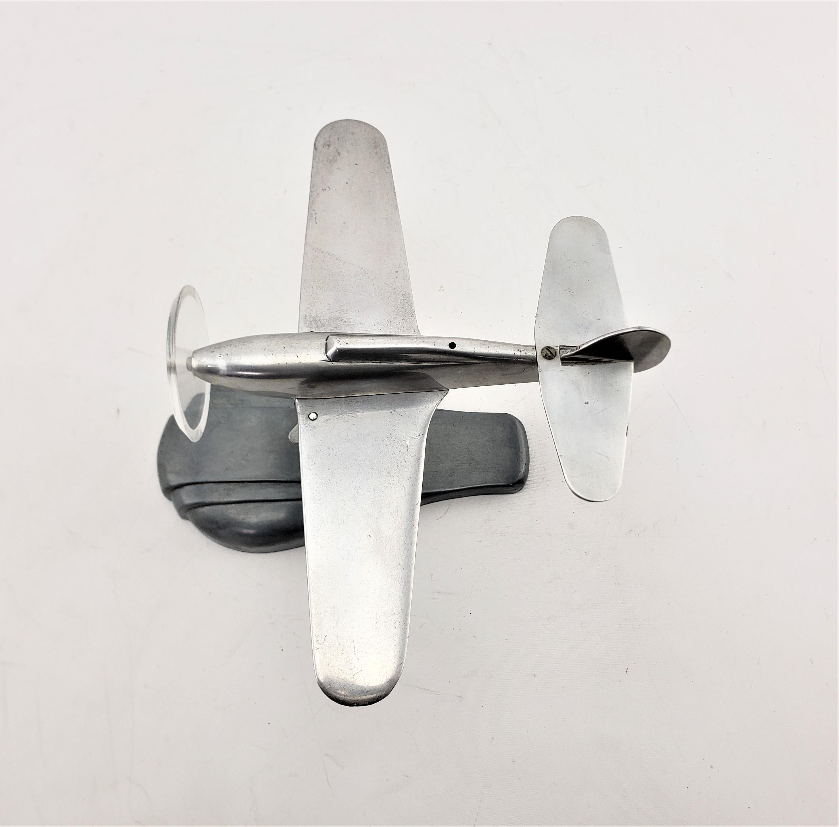 Mid-Century Modern Cast Aluminum Stylized Airplane Model or Sculpture & Stand For Sale 1