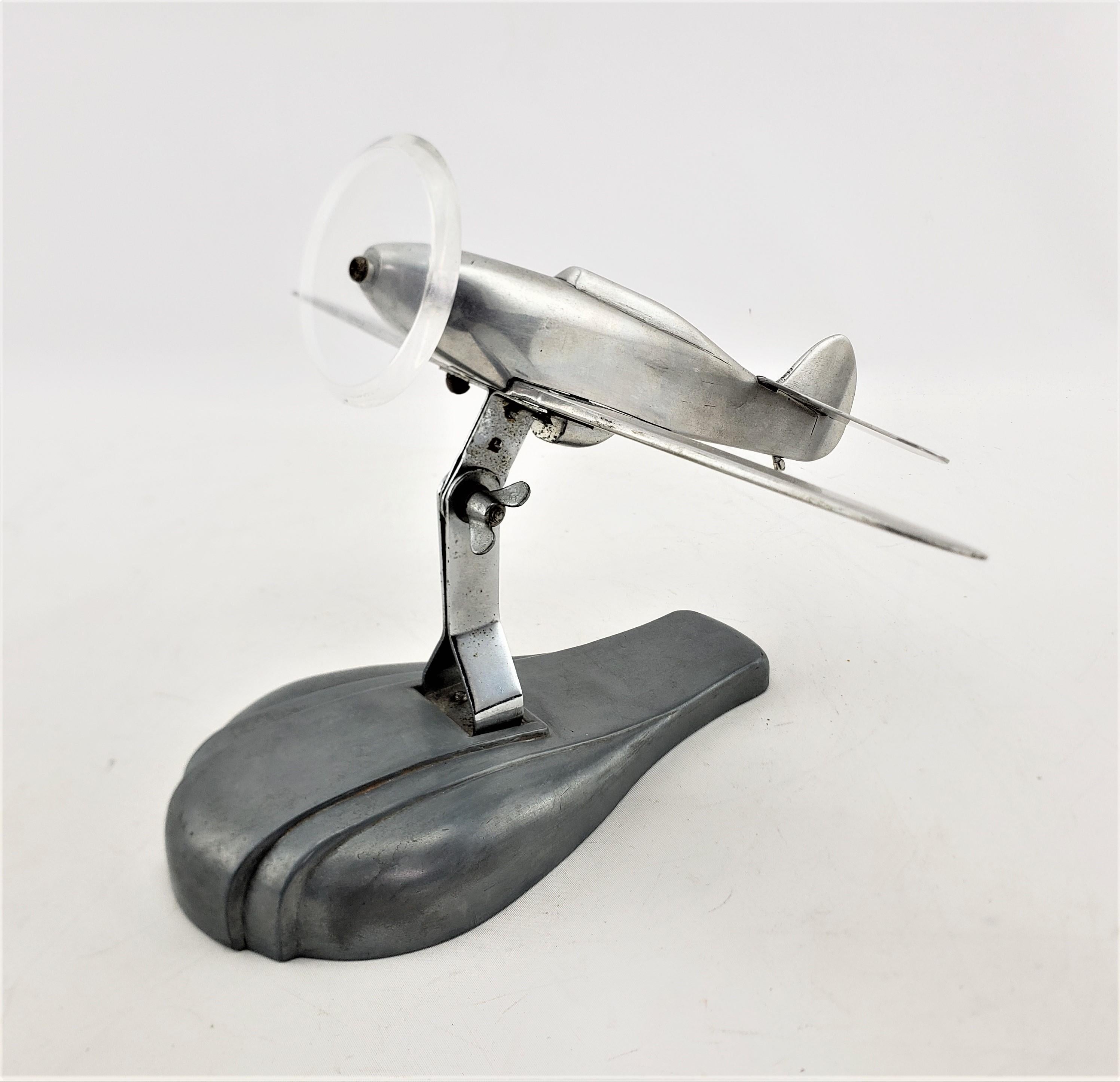 Mid-Century Modern Cast Aluminum Stylized Airplane Model or Sculpture & Stand For Sale 2