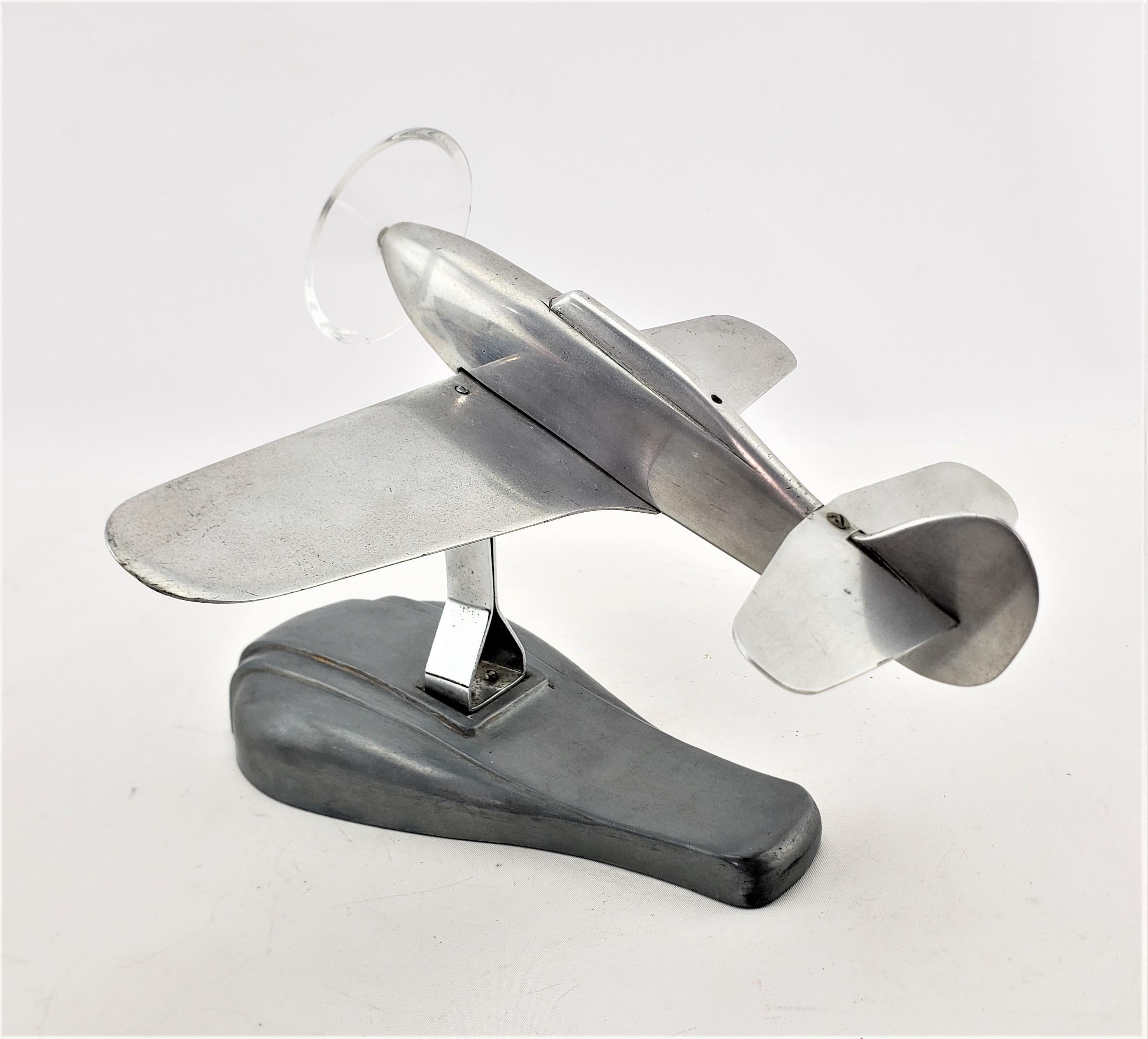 Mid-Century Modern Cast Aluminum Stylized Airplane Model or Sculpture & Stand For Sale 3
