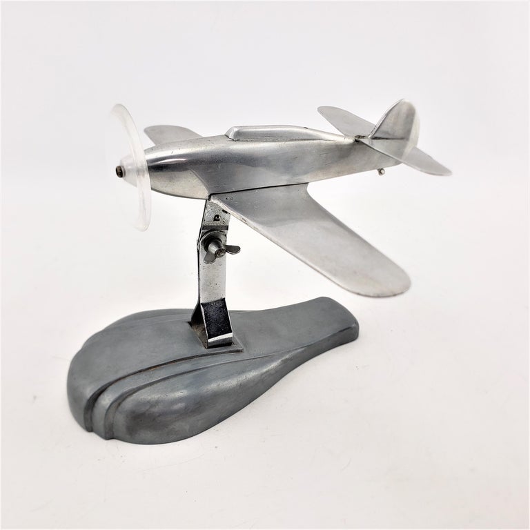 Maquette Avion Aluminium Art Déco Argenté – 58 Cm – Style Vintage Élégant