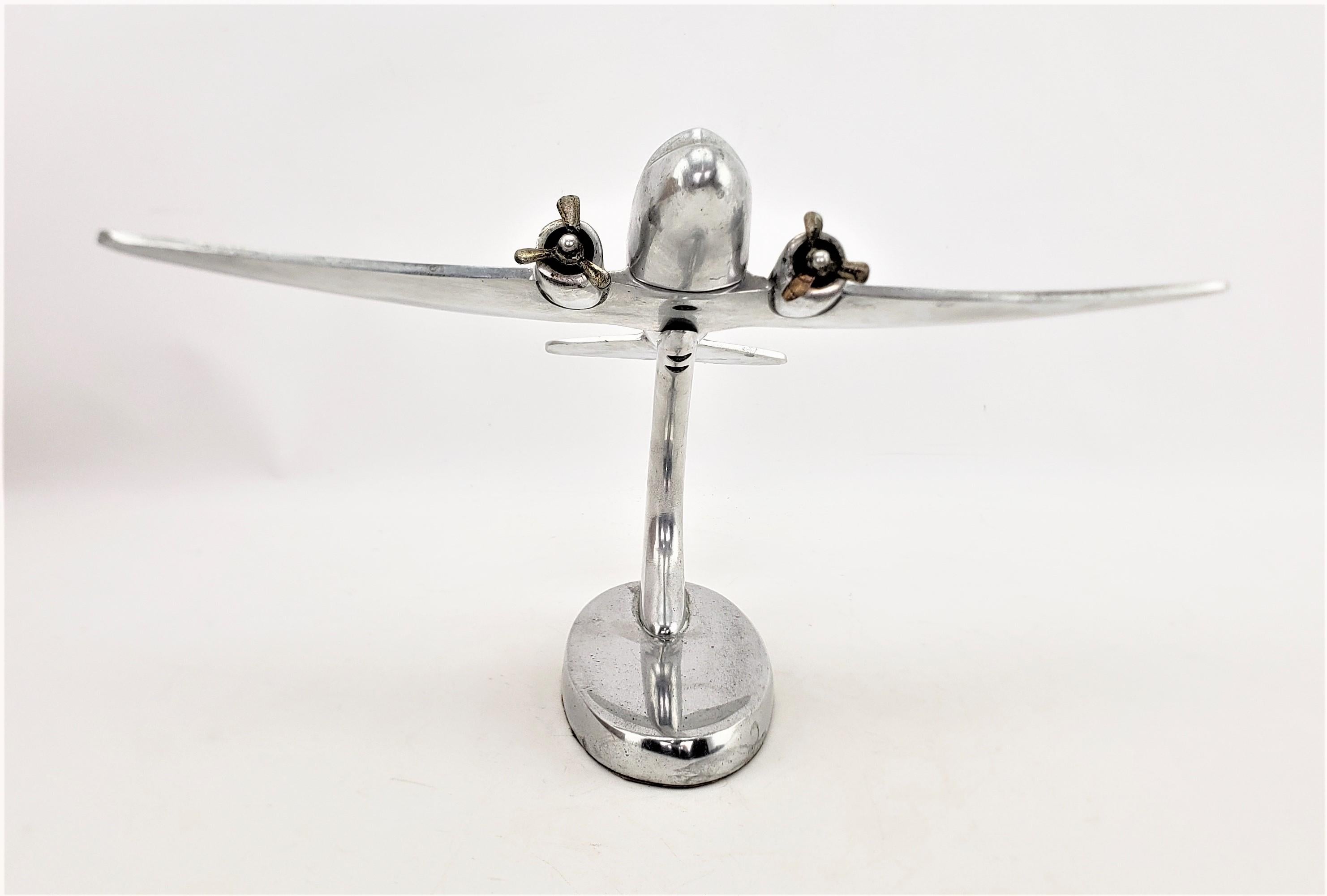 20th Century Mid-Century Modern Cast Aluminum Stylized Airplane Model or Sculpture & Stand