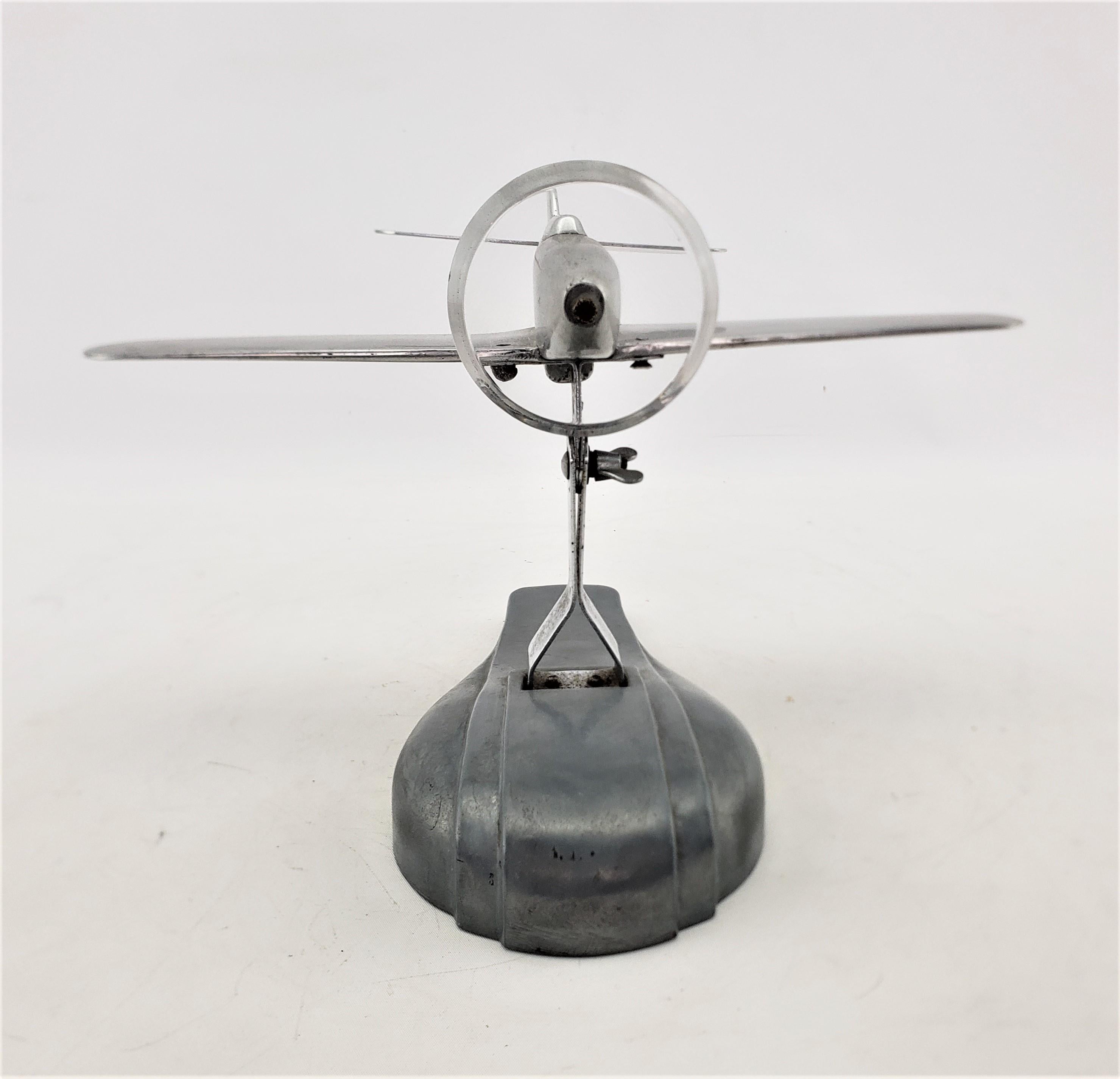 Metal Mid-Century Modern Cast Aluminum Stylized Airplane Model or Sculpture & Stand For Sale