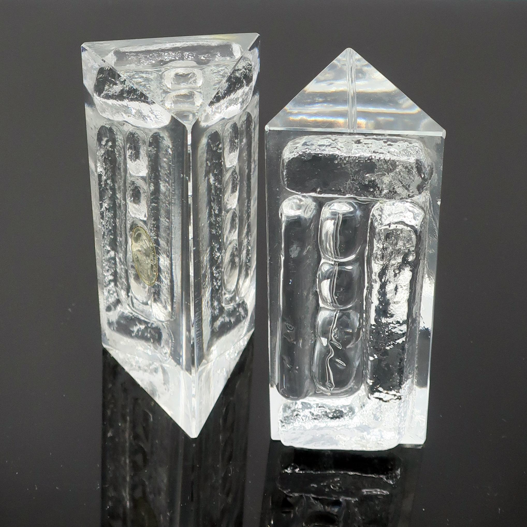 Mid-Century Modern Cast Glass Bookends by Colony 4