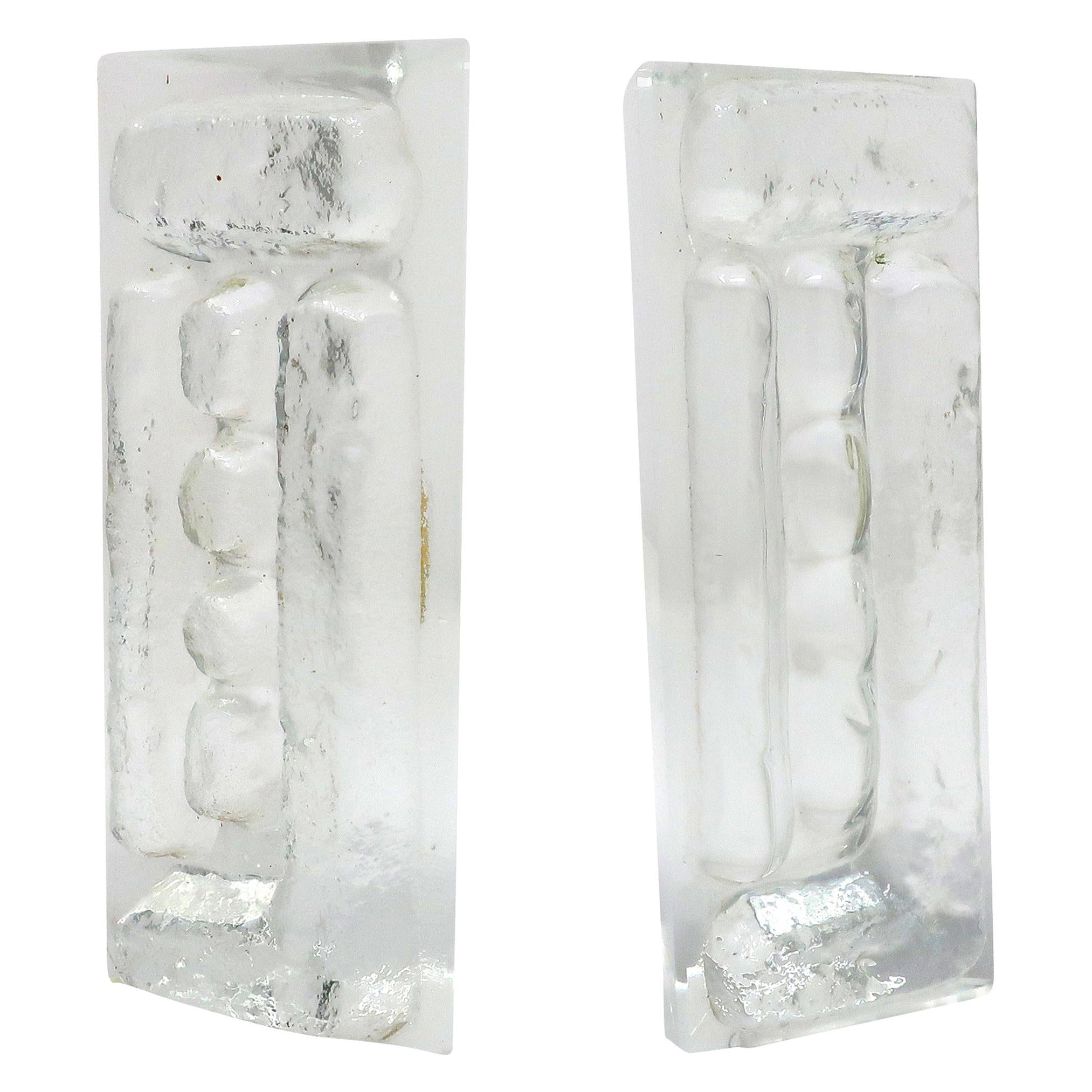 Mid-Century Modern Cast Glass Bookends by Colony