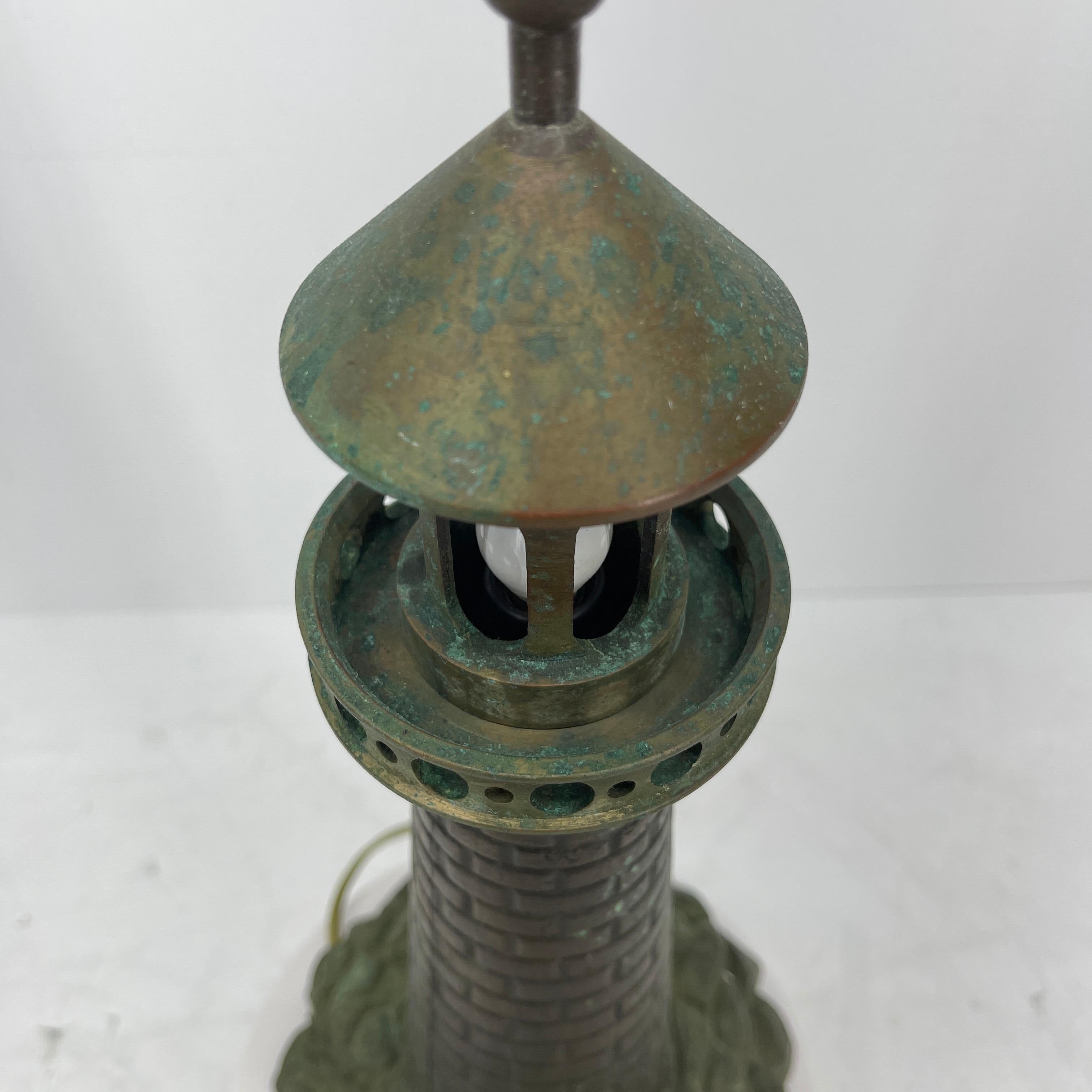 Mid-Century Modern Cast Iron Lighthouse Table Lamp 10