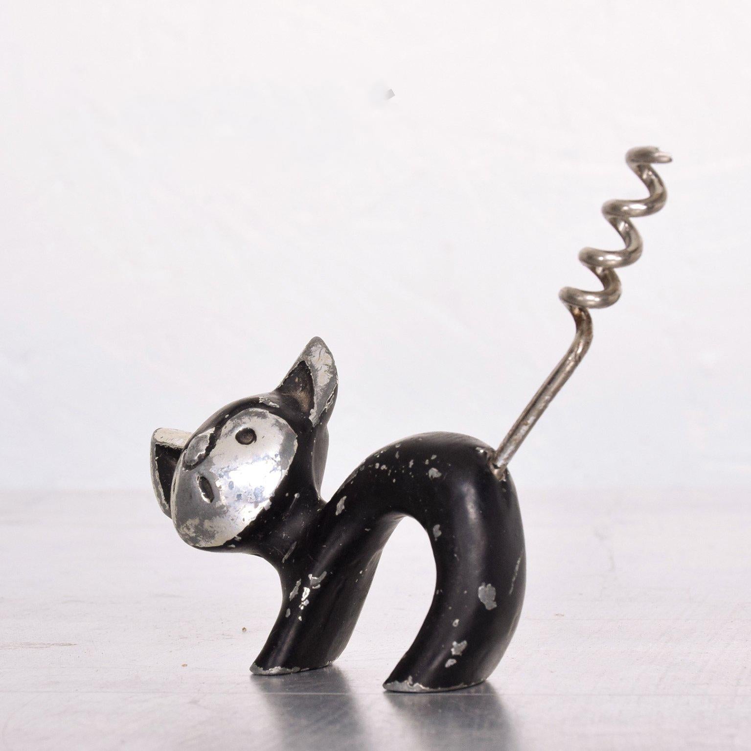 Unknown Mid-Century Modern Cat Wine Opener after Walter Bosse Aubock Era