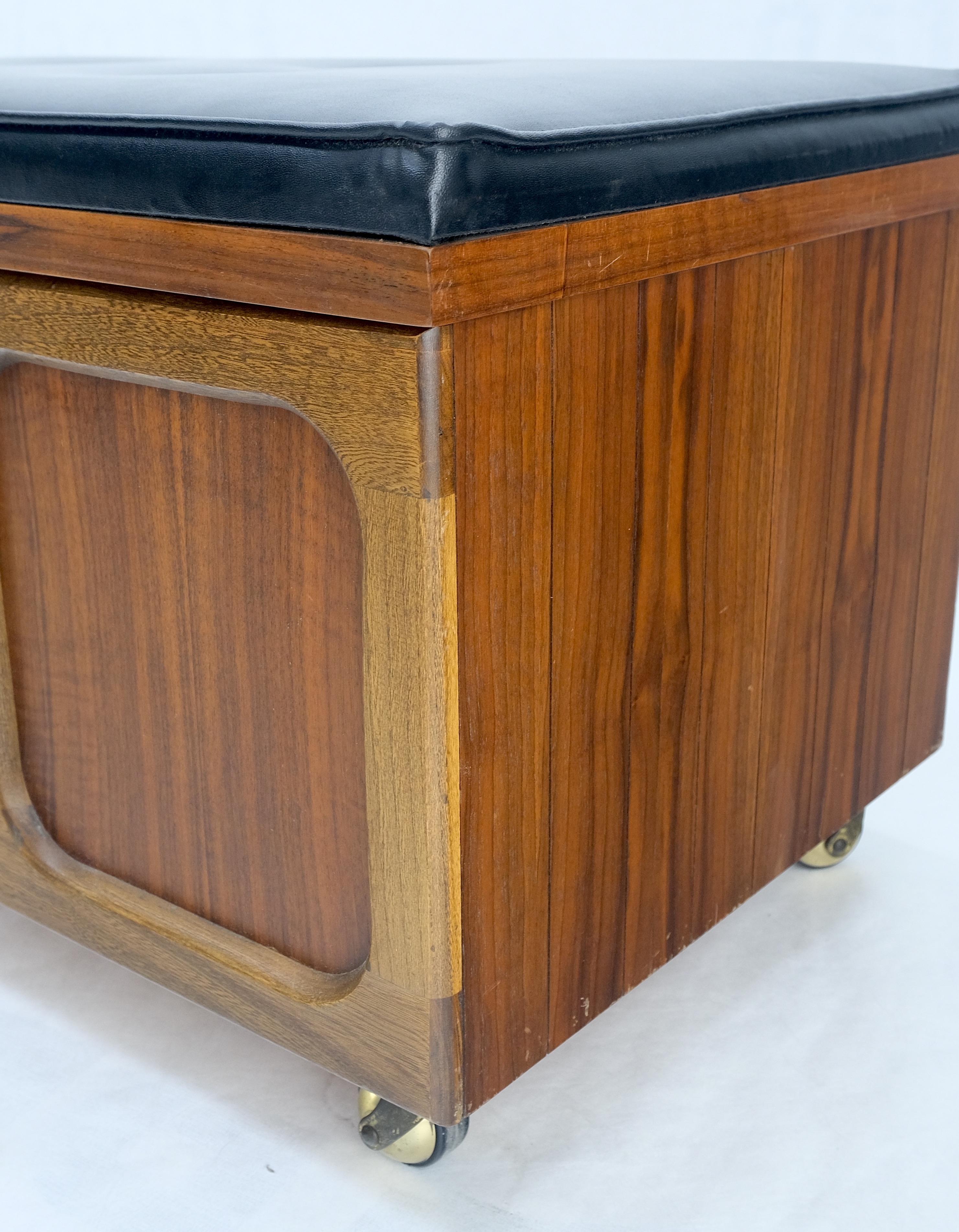 Mid-Century Modern Mid Century Modern Cedar Walnut Hope Chest Bench Naugahyde Upholstery Tufted  For Sale
