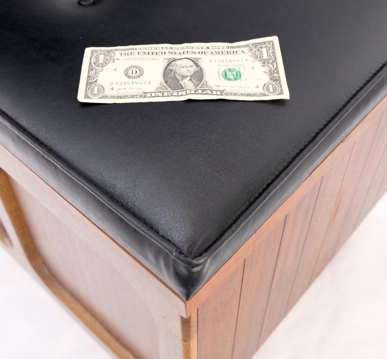 Mid Century Modern Cedar Walnut Hope Chest Bench Naugahyde Upholstery